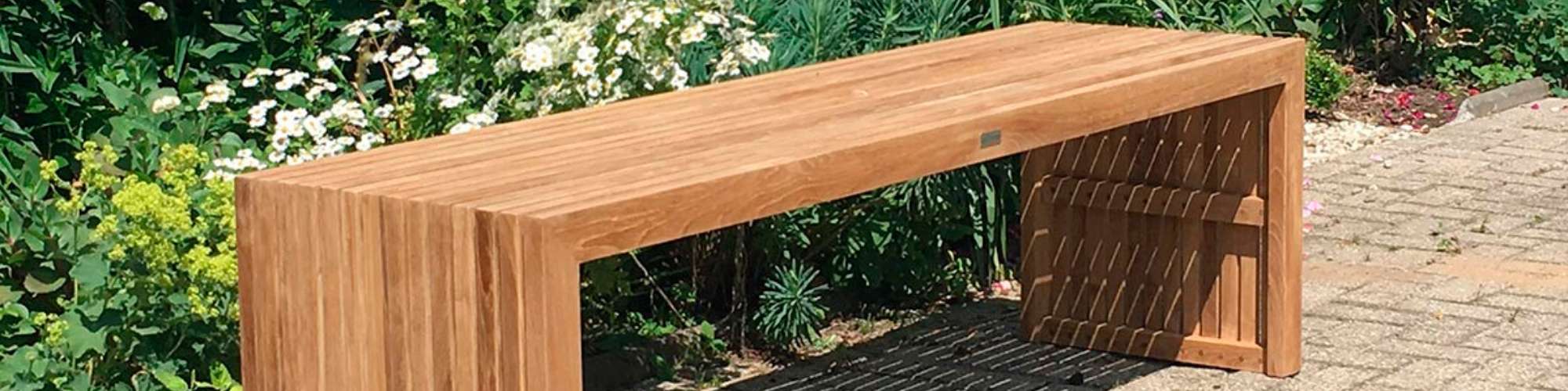 Teak Gartenbank ohne Lehne
