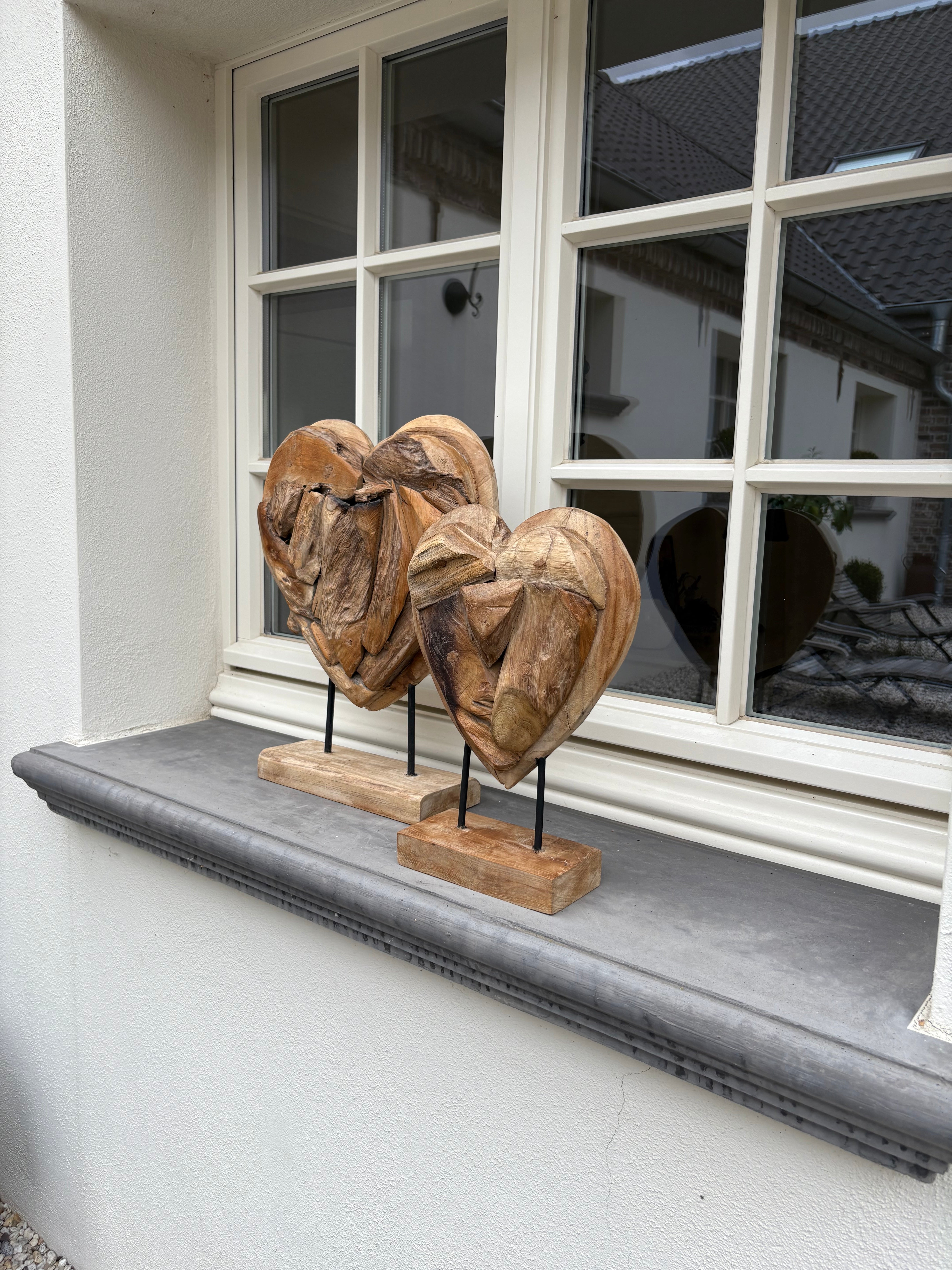 Herz auf Ständer, Dekofigur aus Wurzelholz, L