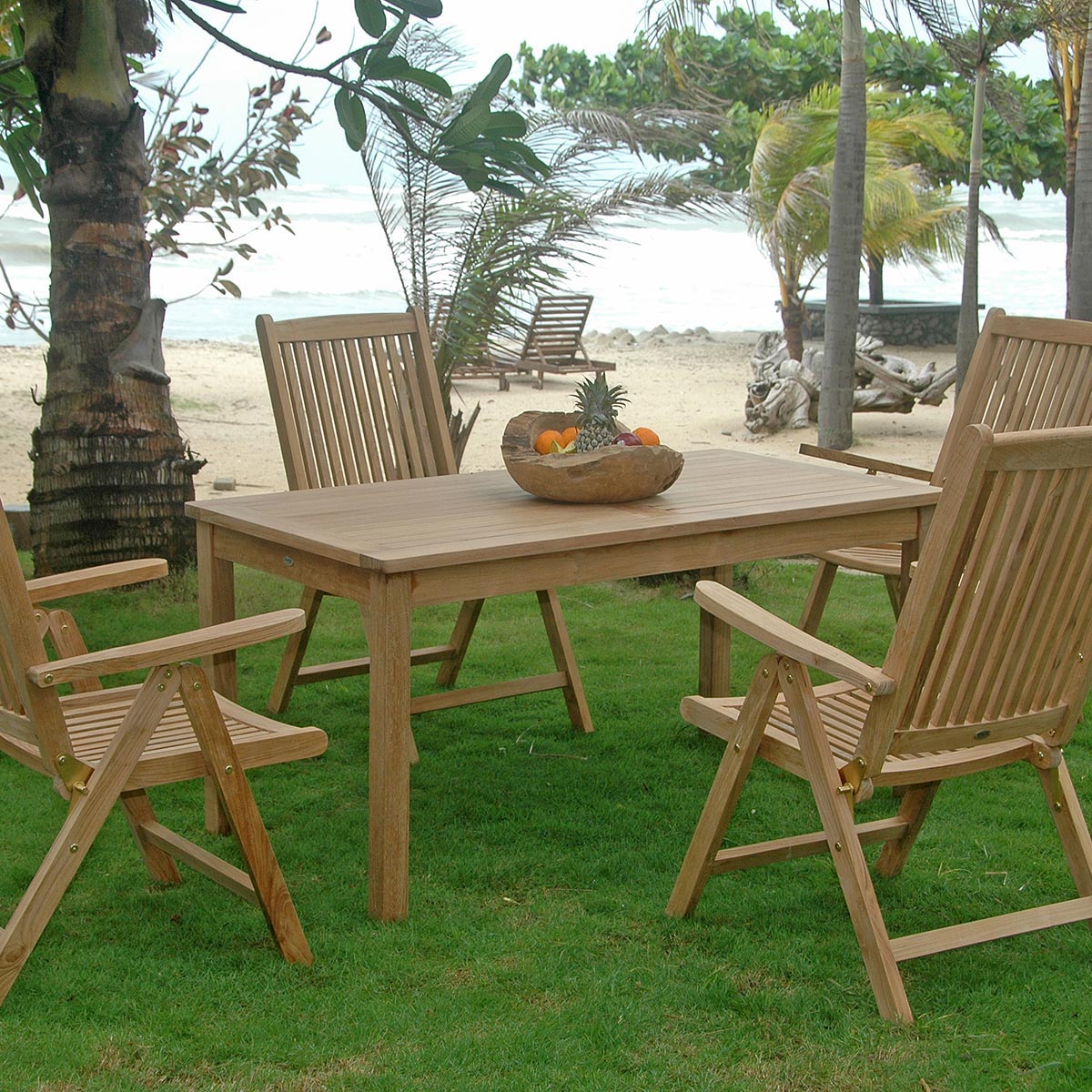 Teak Bistrotisch Classic - rechteckig, 150 x 80 cm