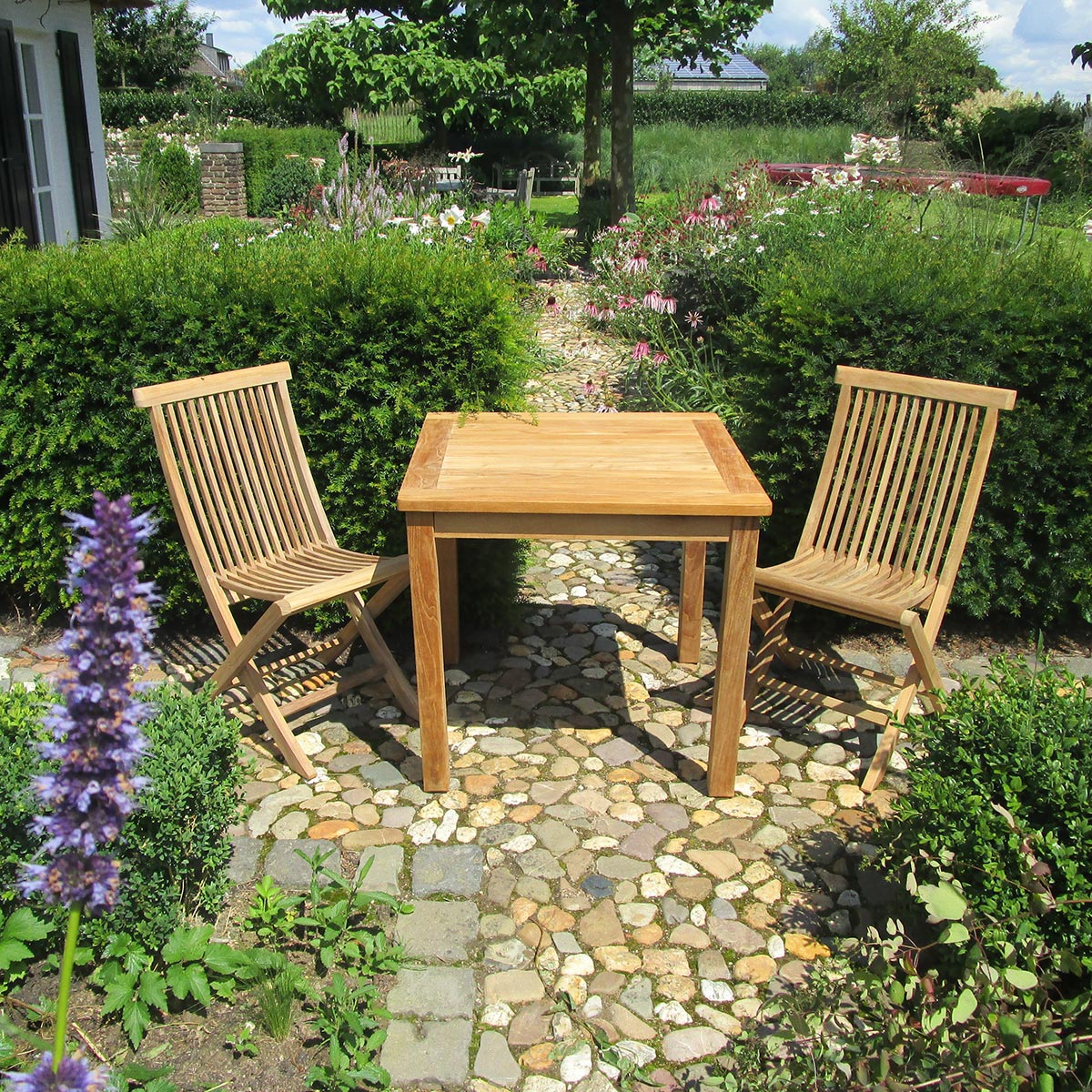 Teak Gartentisch quadratisch Classic - 80 x 80 cm