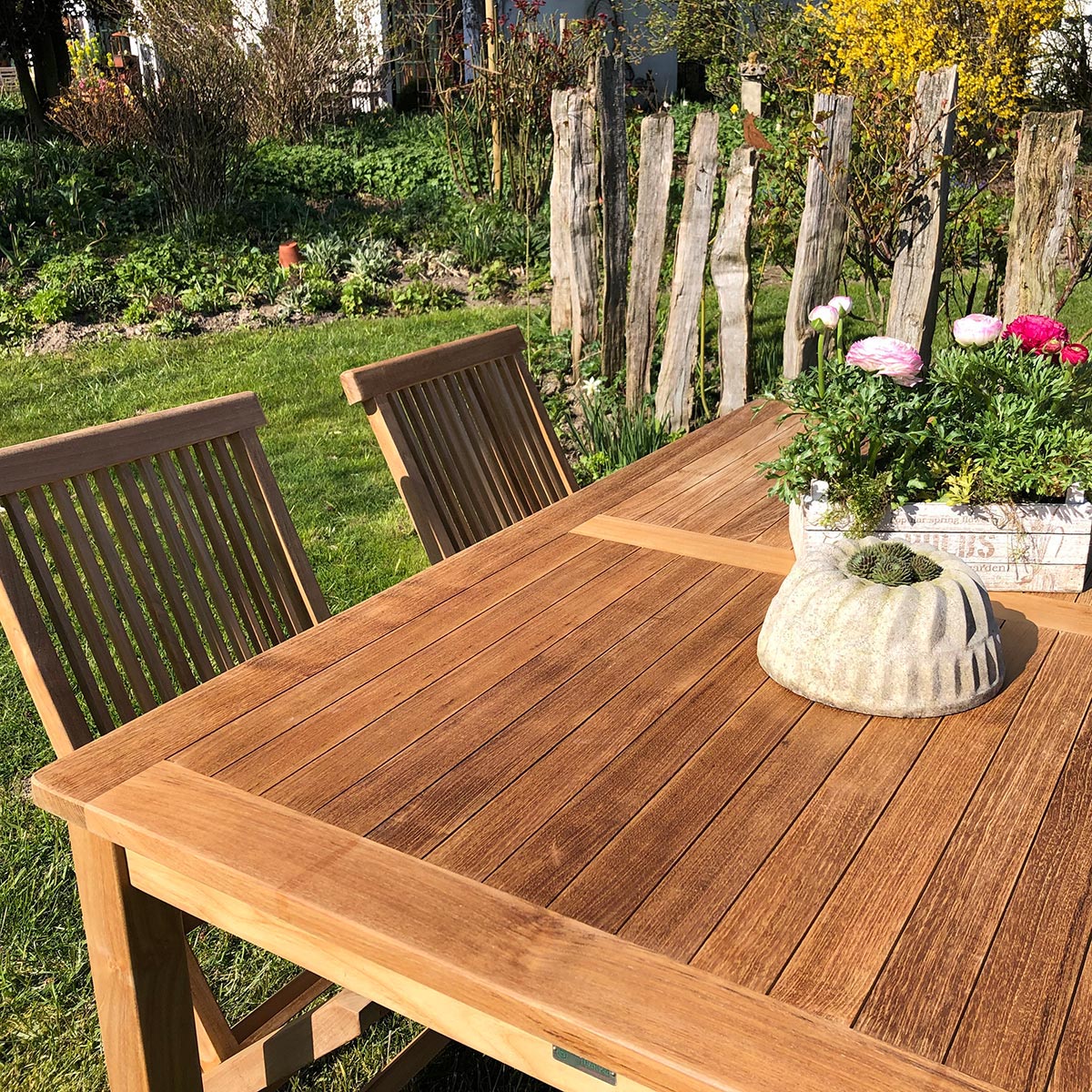 Teak Bistrotisch Classic - rechteckig, 150 x 90 cm