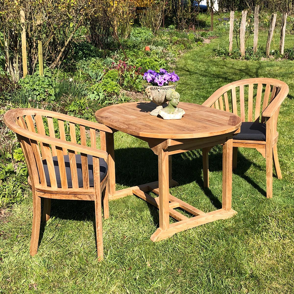 Teak Ausziehtisch Classic - oval, 150/210 x 90 cm