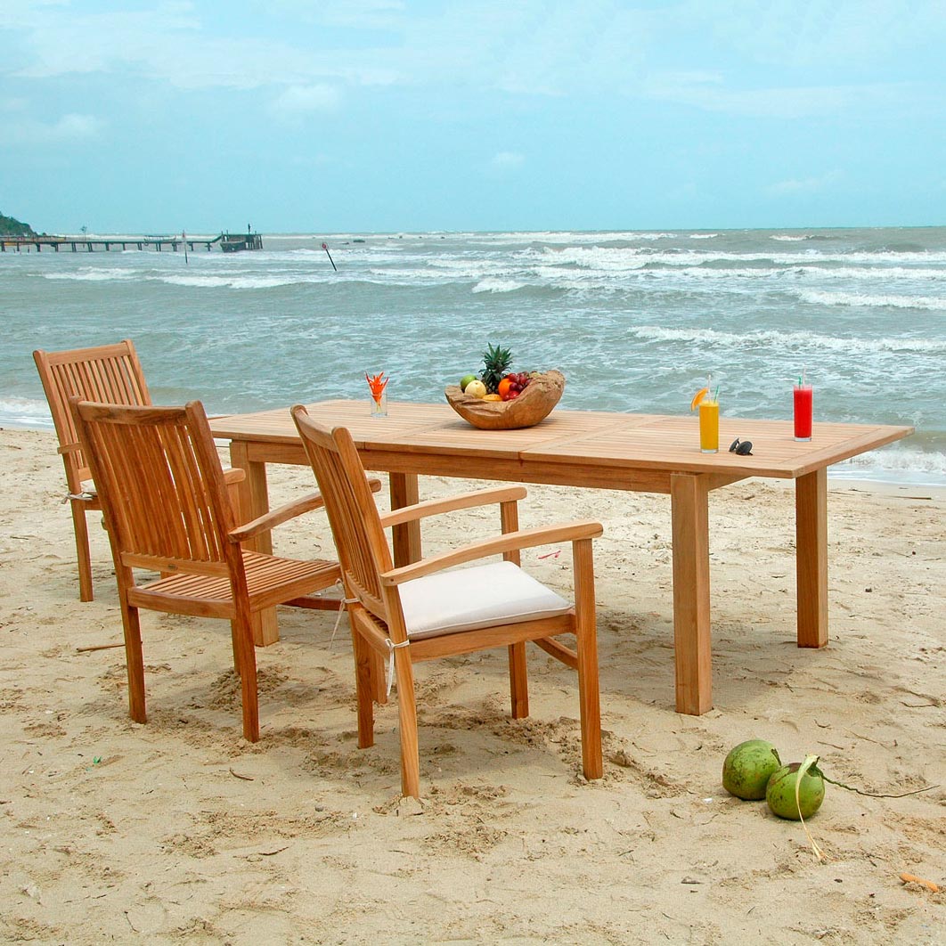 Teak Ausziehtisch Minimalistik, 200/300 x 100 cm