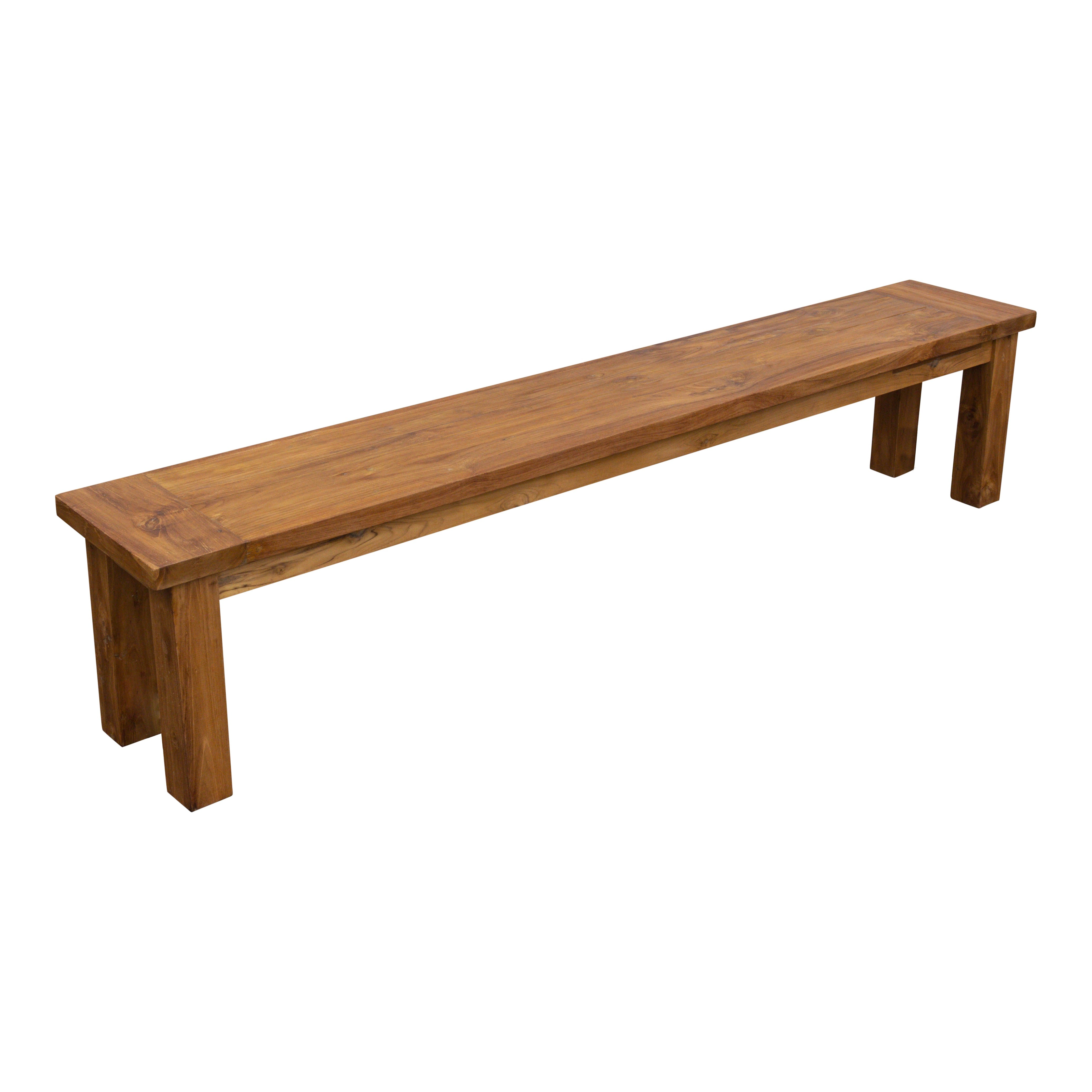 Teak Gartenbank Sarah, rustikal, 220 cm