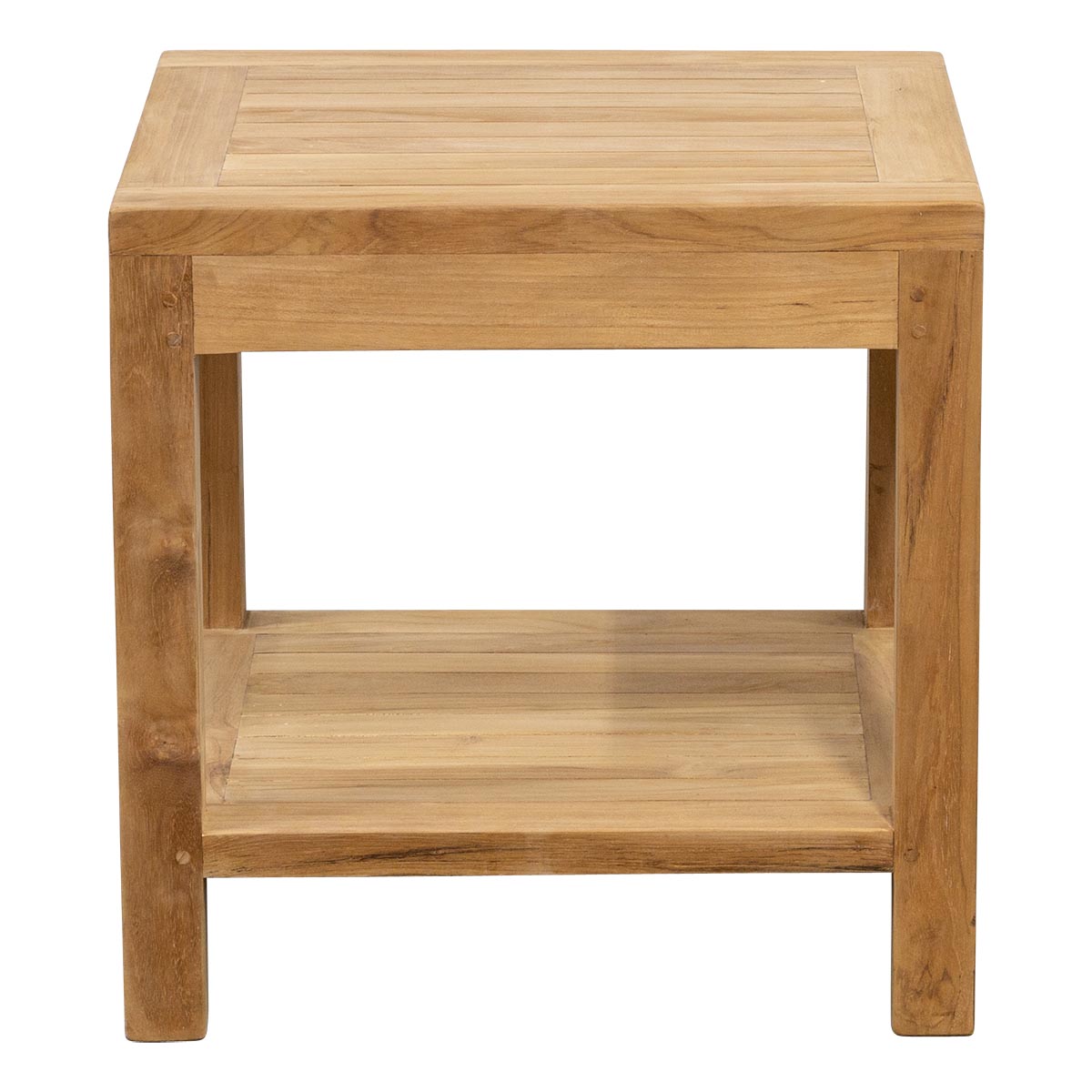 Teak Beistelltisch Bristol, 50 x 50 x 50 cm mit Ablage