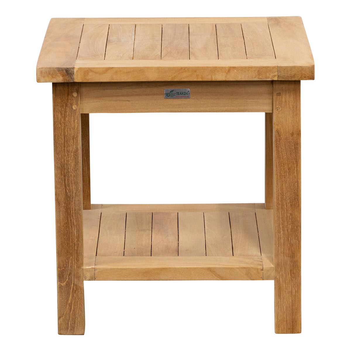 Teak Beistelltisch Kendari mit Ablage, 60 x 60 cm