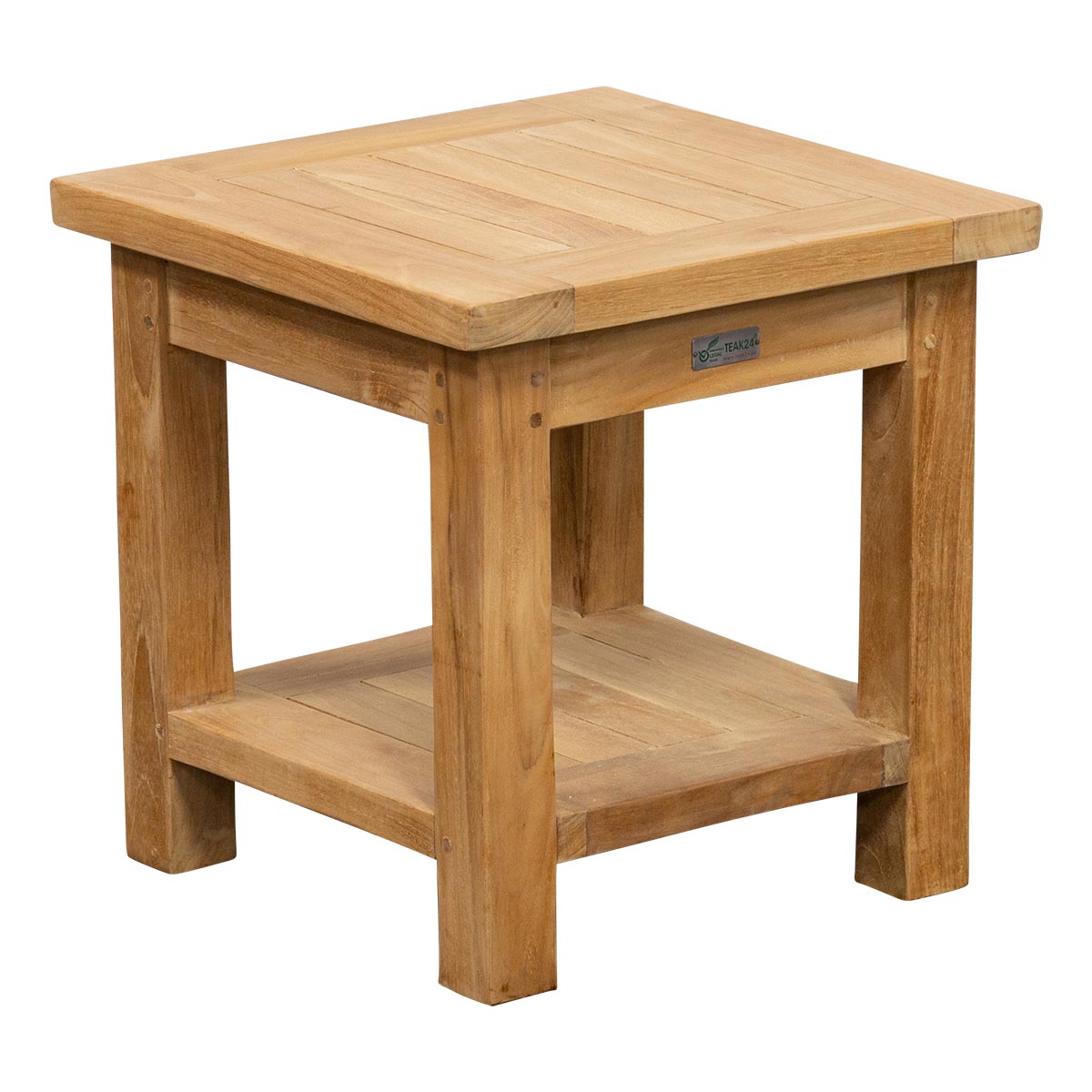 Teak Beistelltisch Kendari mit Ablage, 50 x 50 cm