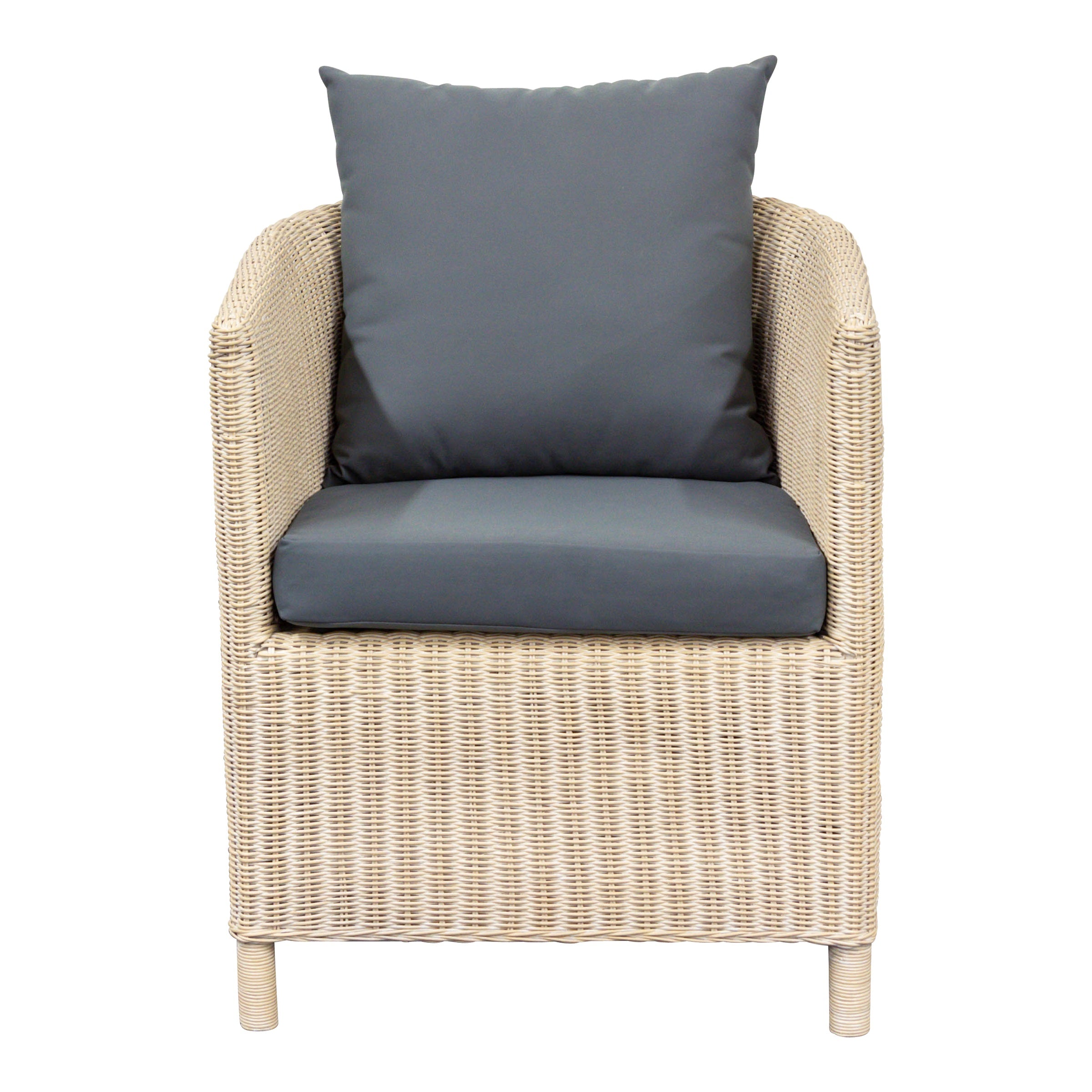 Rattansessel Hiltona, white wash, inkl. Kissen