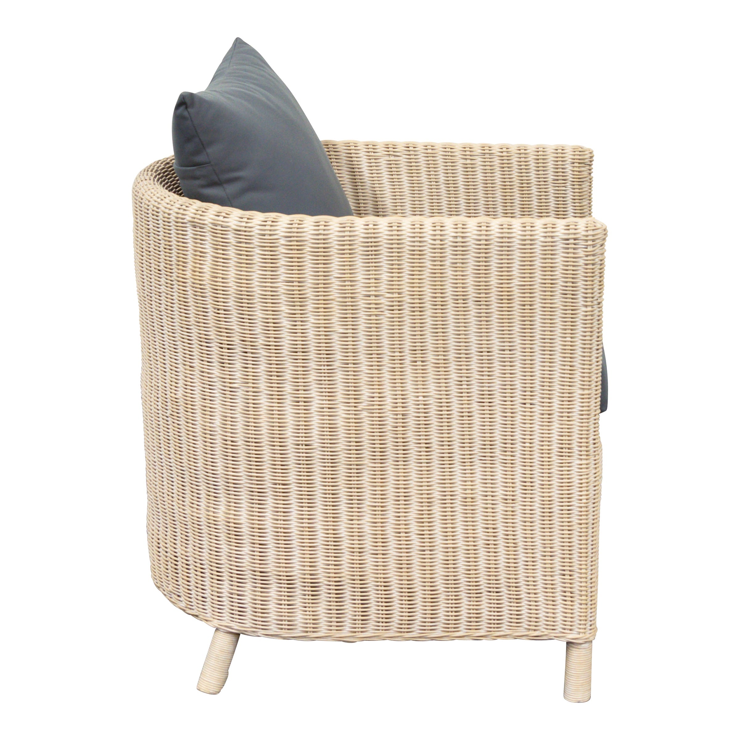 Rattansessel Hiltona, white wash, inkl. Kissen