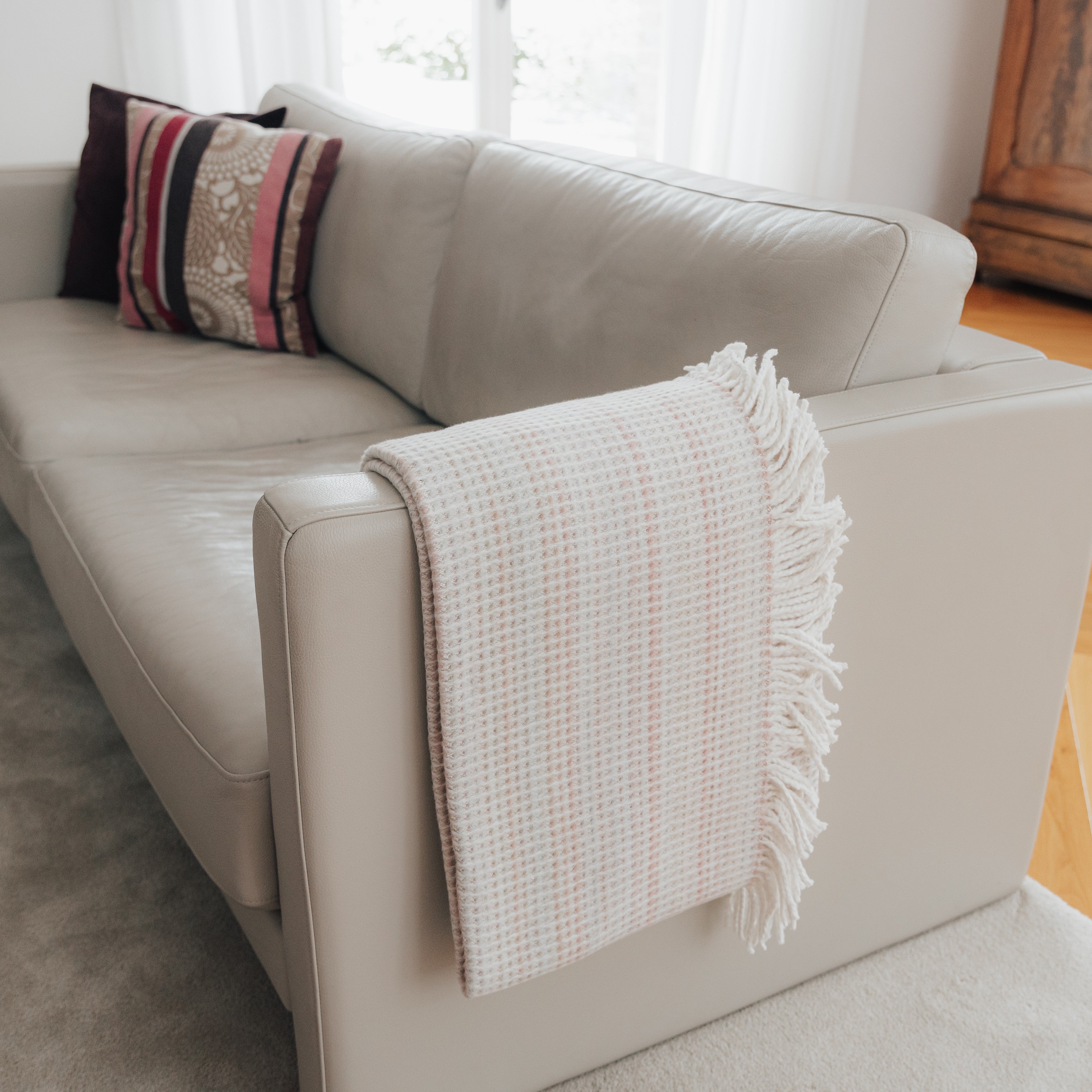 Kuscheldecke, 150x200cm, natur/rosa