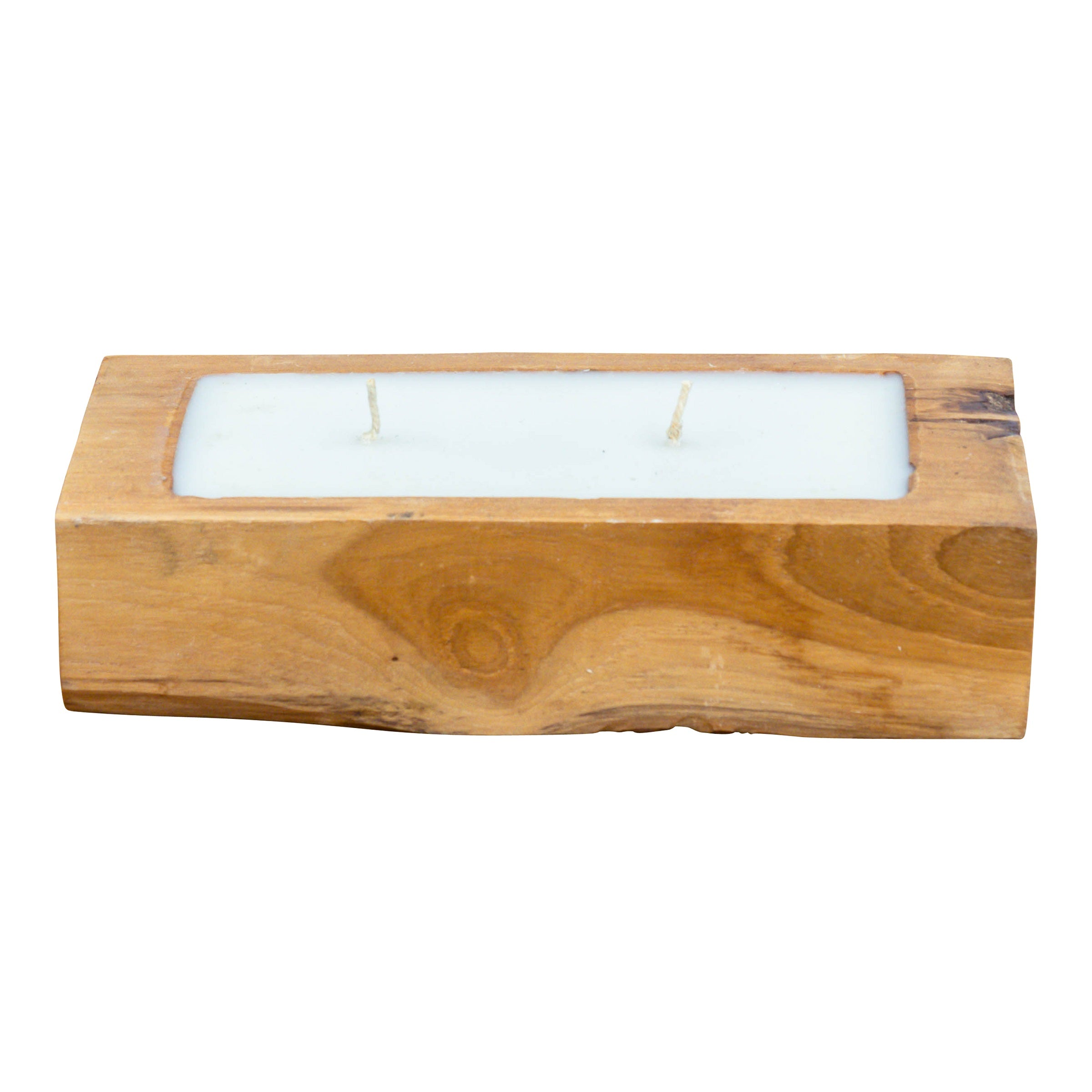 Kerze in Teakholz, rechteckig, S