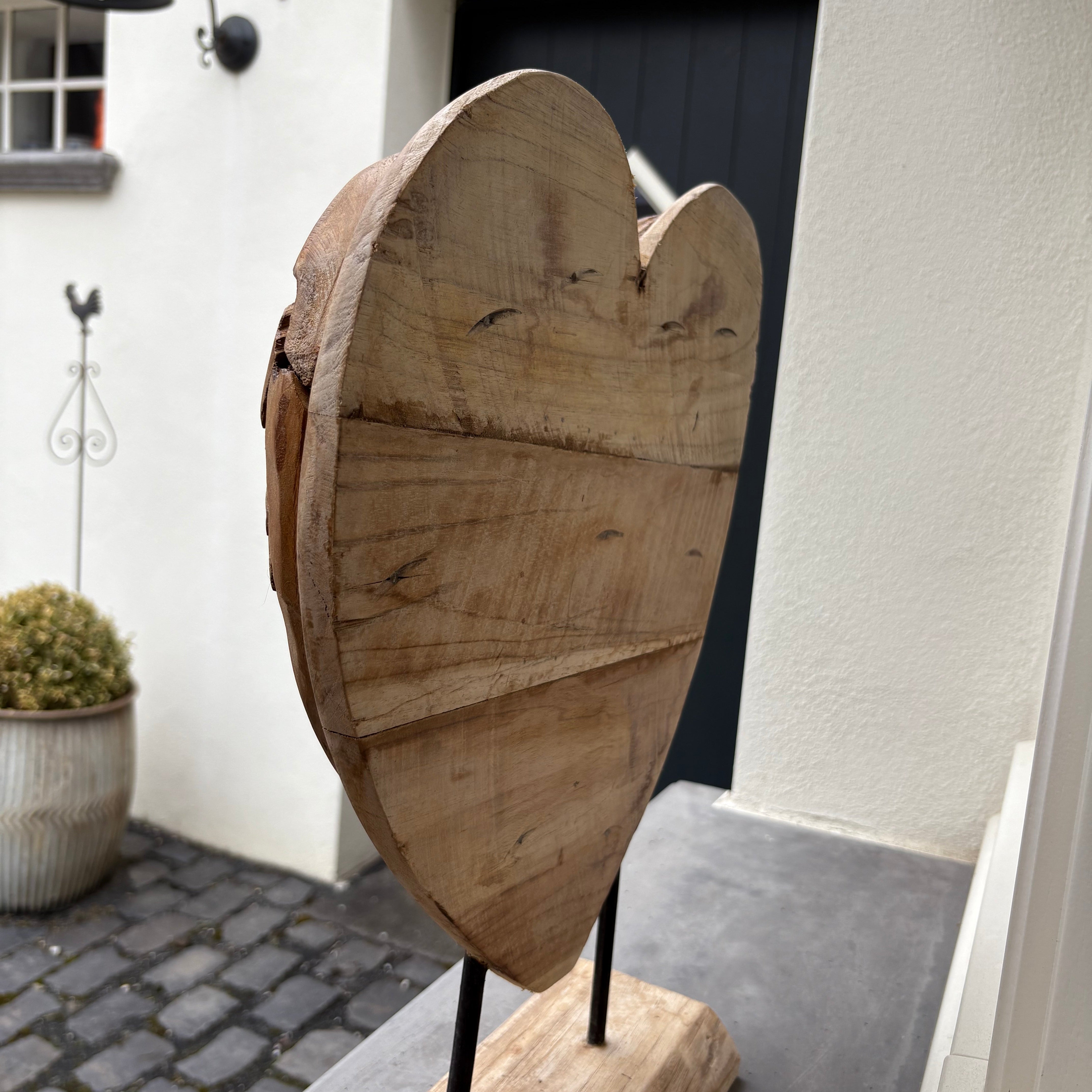 Herz auf Ständer, Dekofigur aus Wurzelholz, L