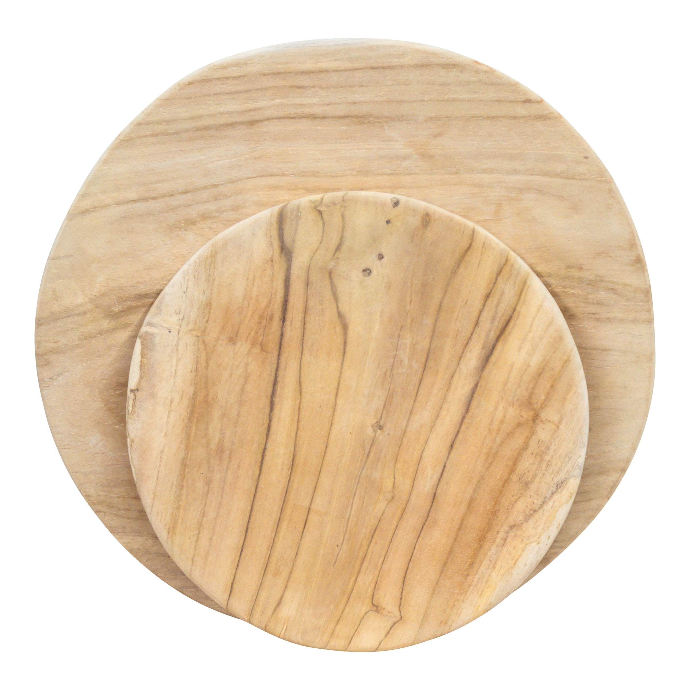 Schneidebrett aus Teakholz, rund, 30cm