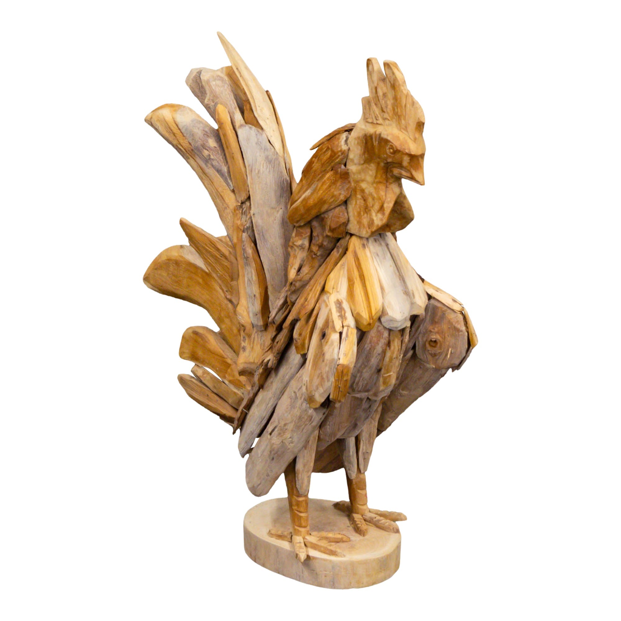 Teak Dekofigur, Hahn, S