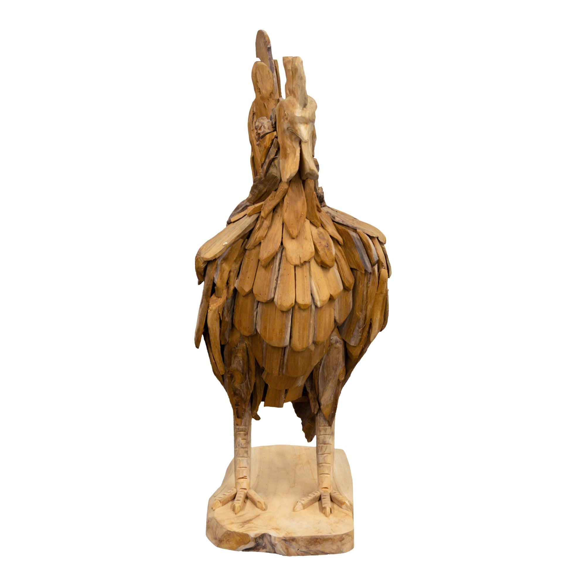 Teak Dekofigur, Hahn, L