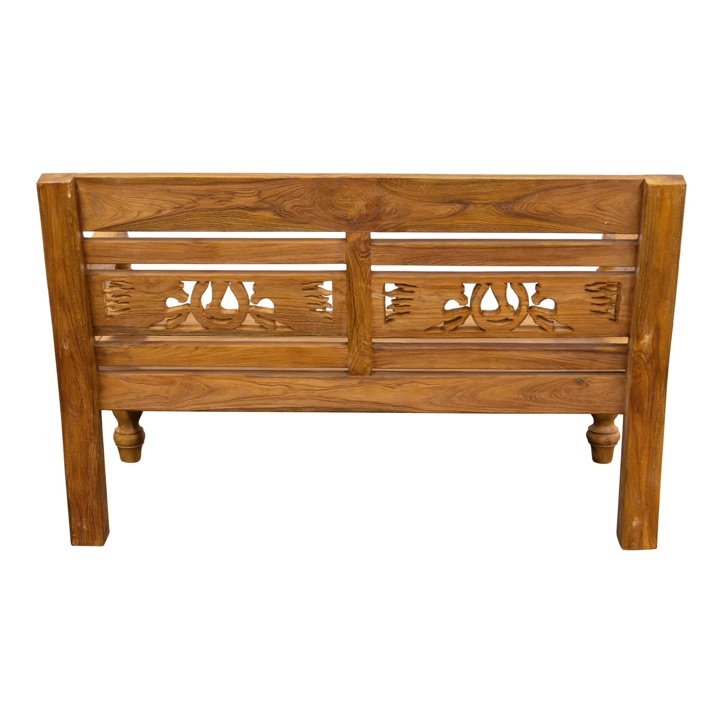 Teak Gartenbank mit Pferde-Motiv