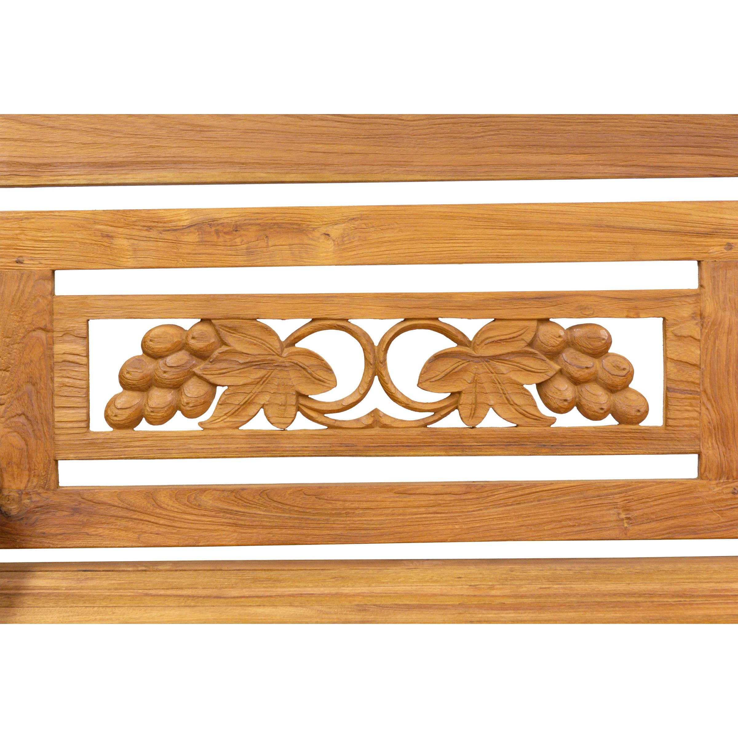 Teak Gartenbank mit Weinreben-Motiv, 200cm