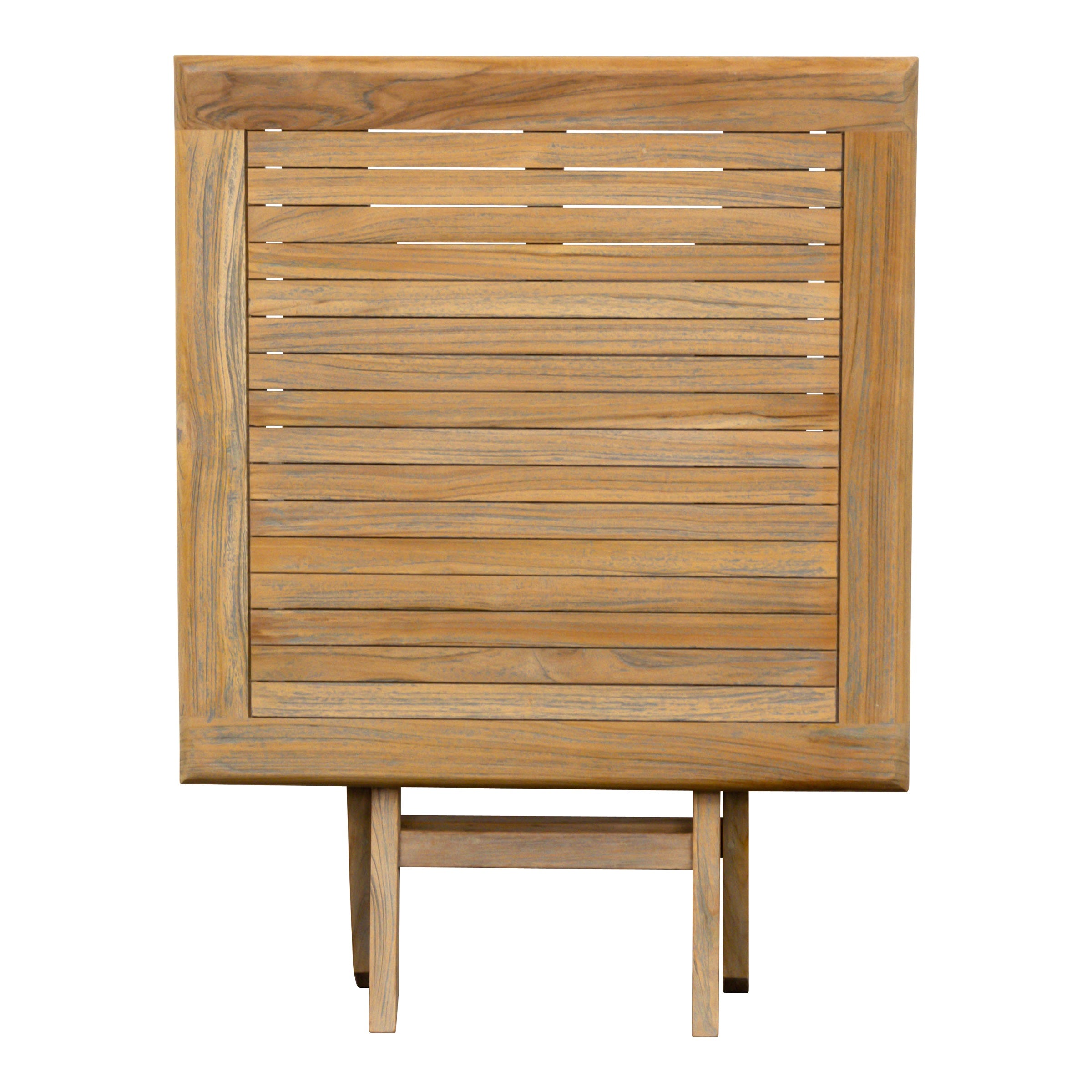 Teak Klapptisch Sumba, Quadratisch, washed grey, 80 x 80 cm