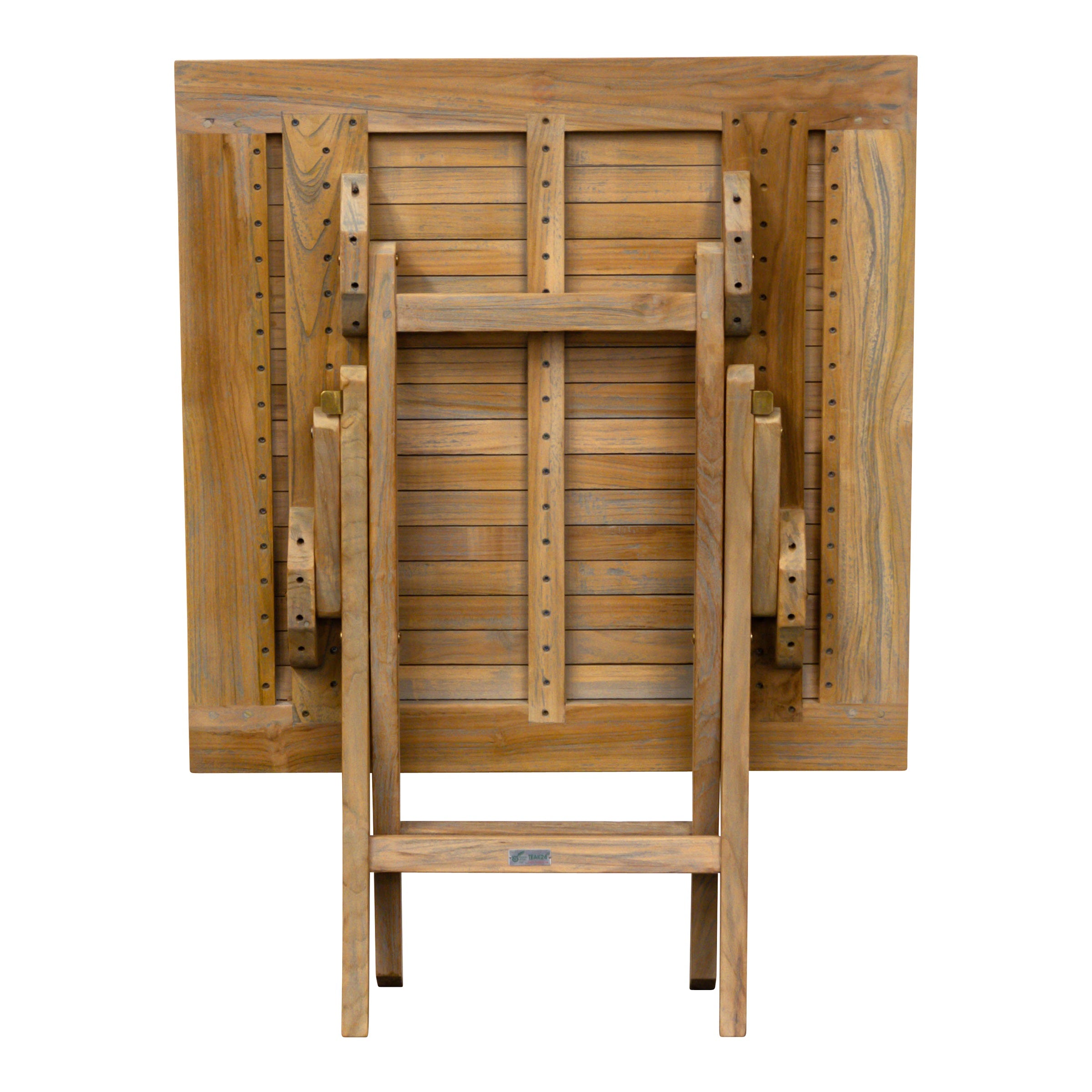 Teak Klapptisch Sumba, Quadratisch, washed grey, 80 x 80 cm