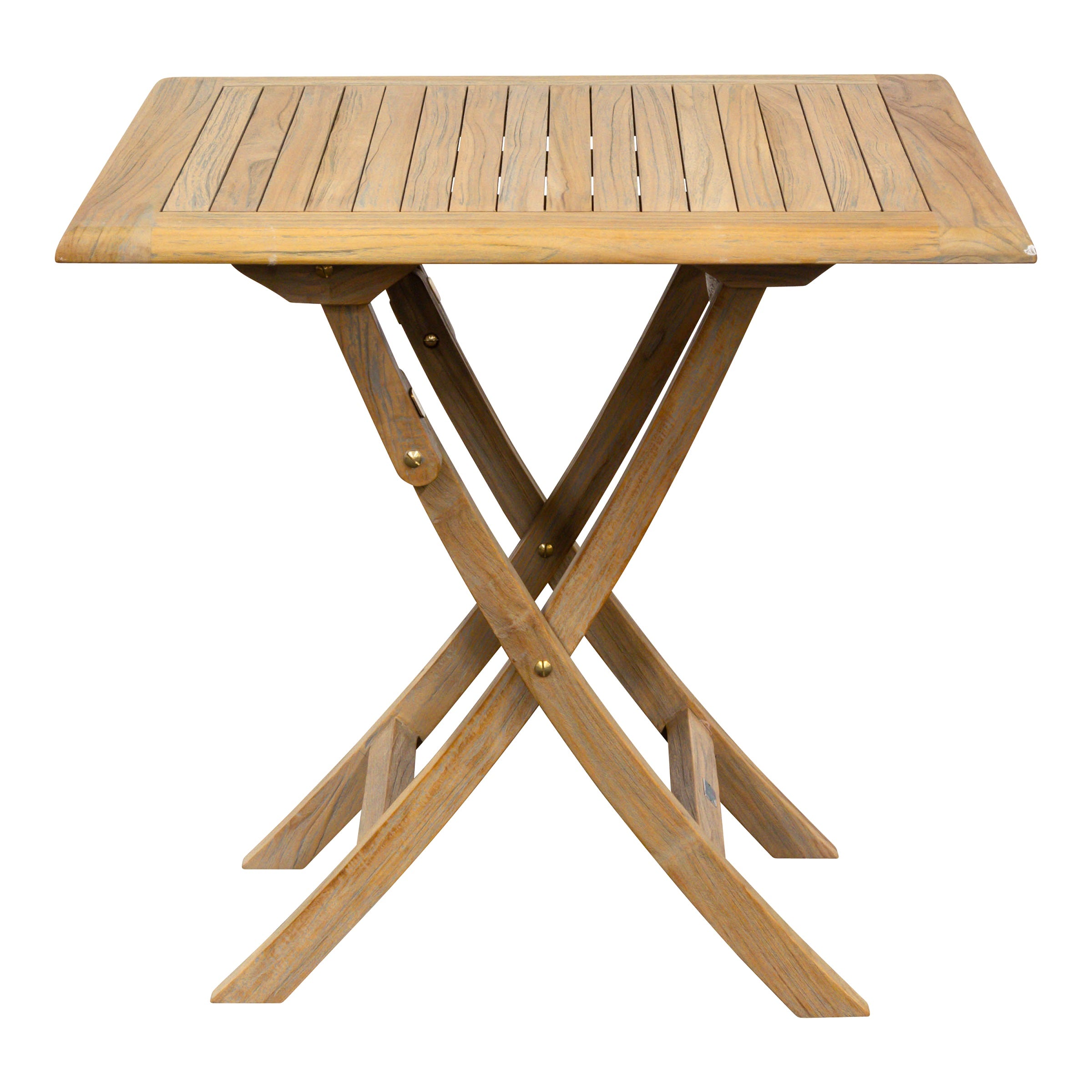 Teak Klapptisch Sumba, Quadratisch, washed grey, 80 x 80 cm