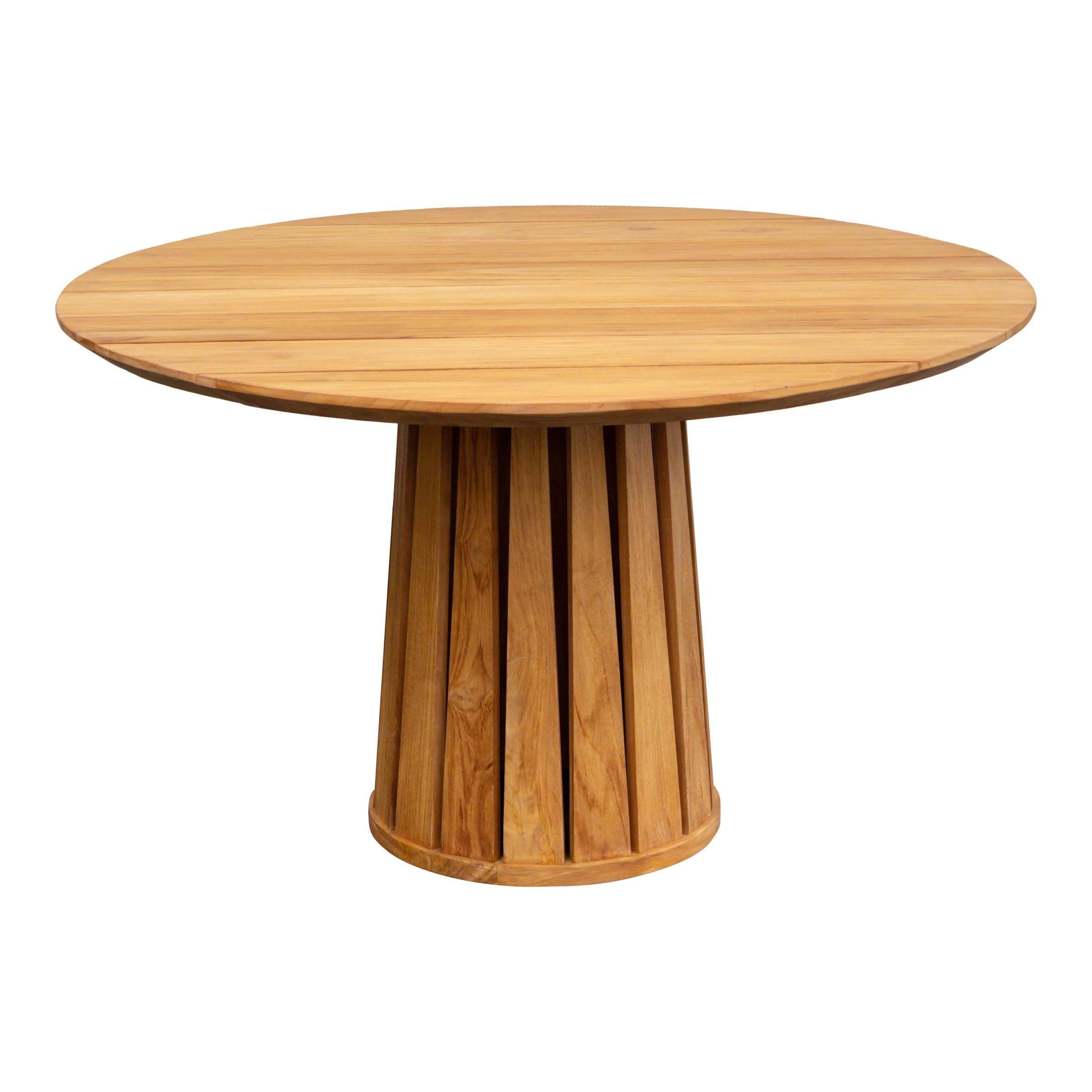 Teak Gartentisch, rund, Pilz-Mittelfuß