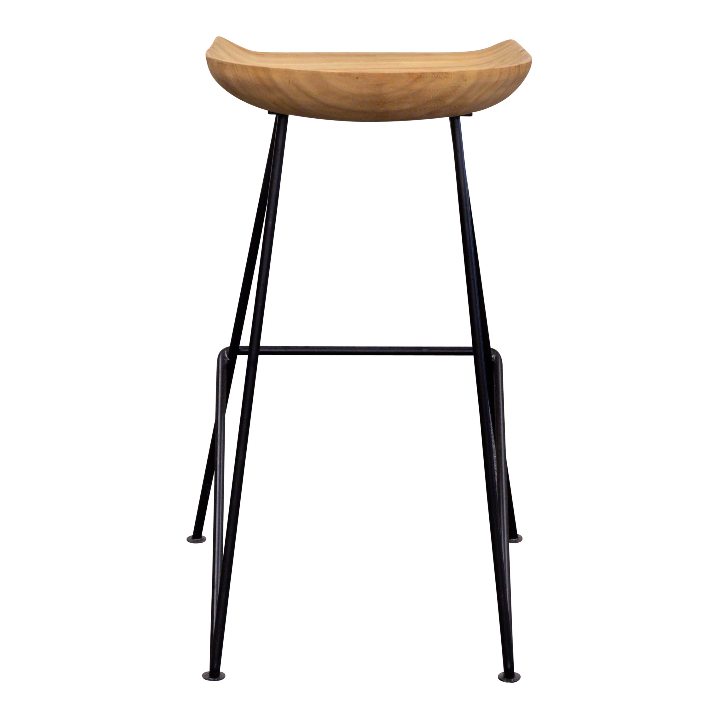 Barhocker mit Metallbeinen, halbrund