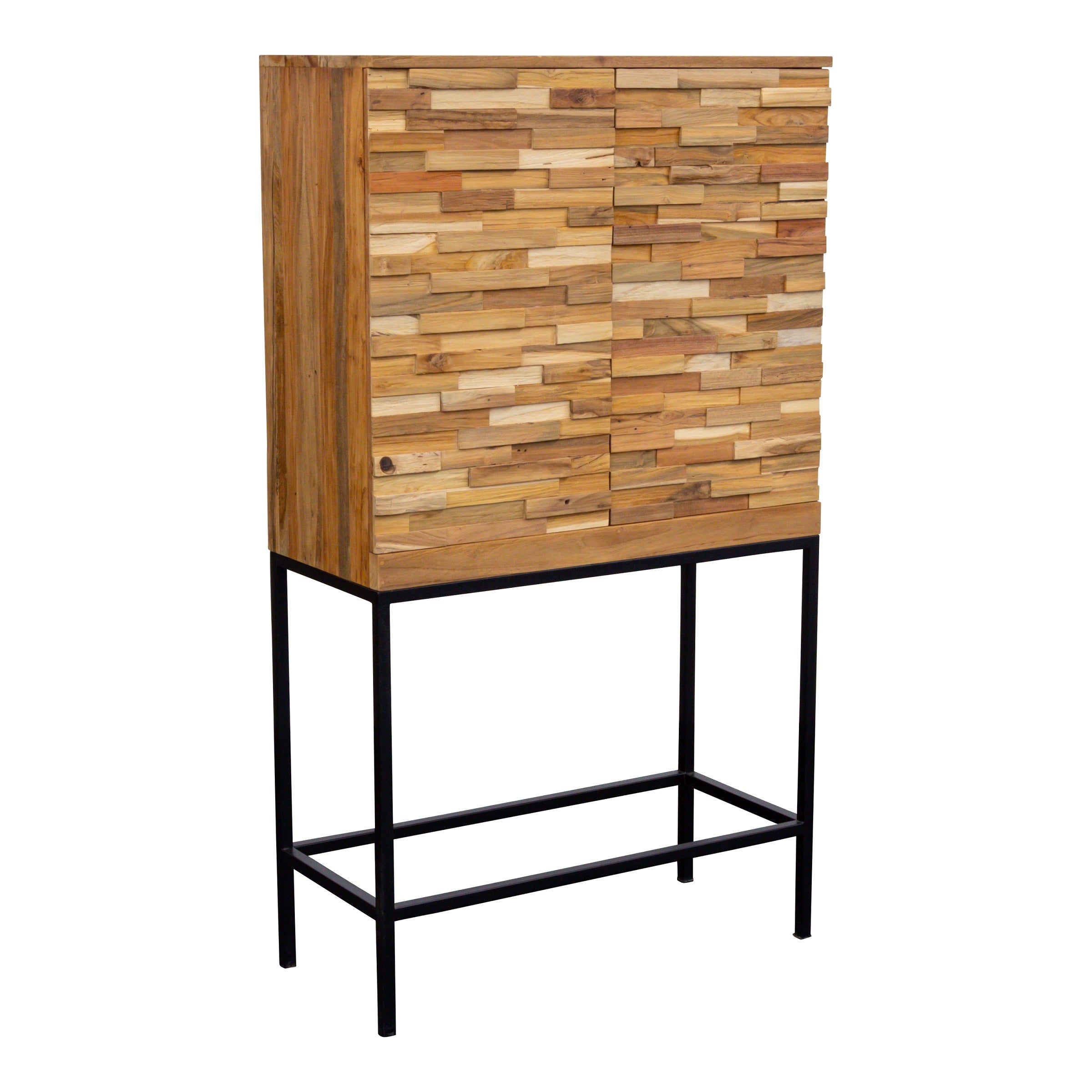 Barschrank mit Eisengestell, Paneelenoptik