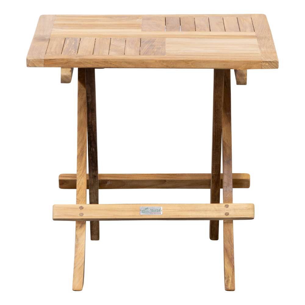 Teak Beistellklapptisch Picknick, quadratisch, 50x50cm