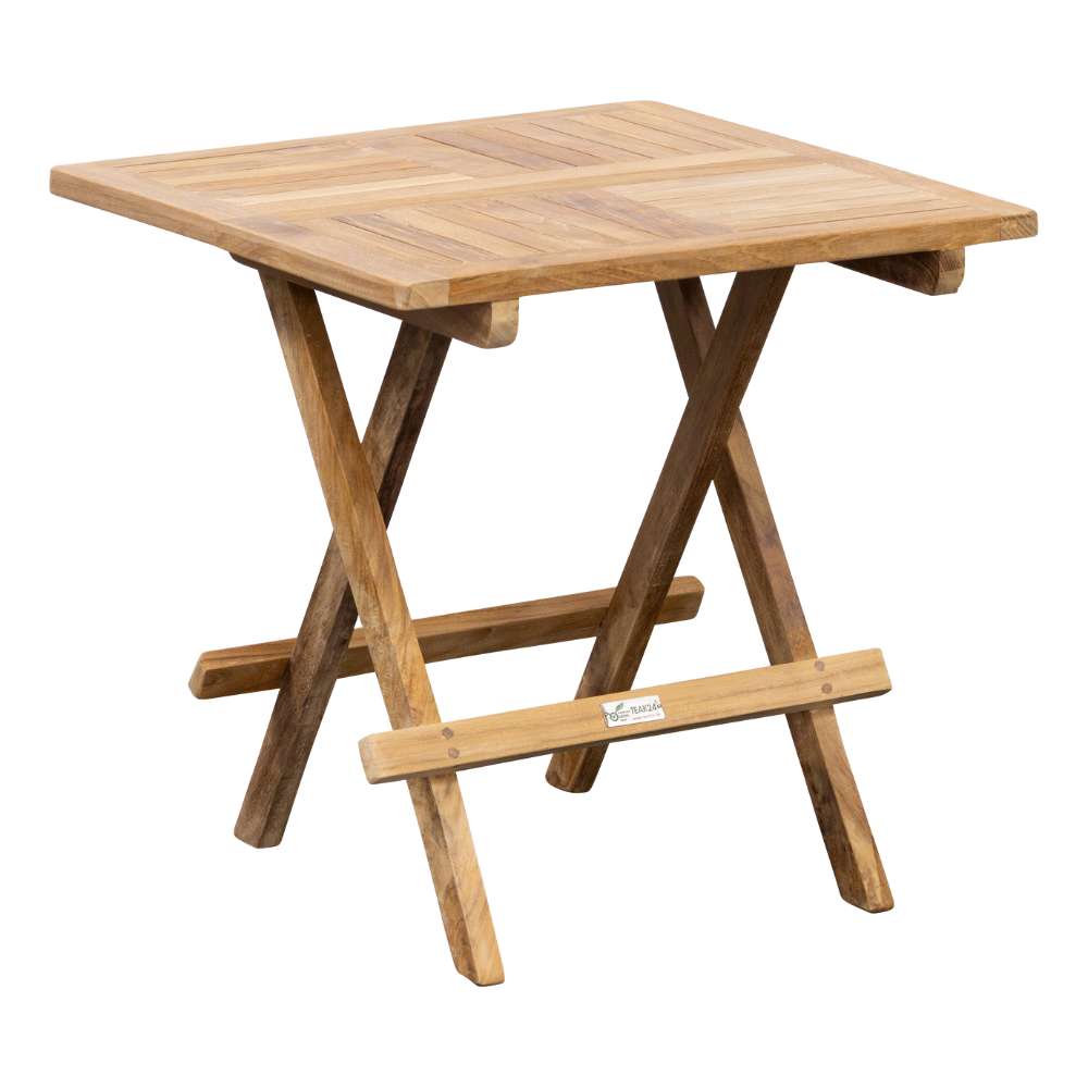 Teak Beistellklapptisch Picknick, quadratisch, 50x50cm