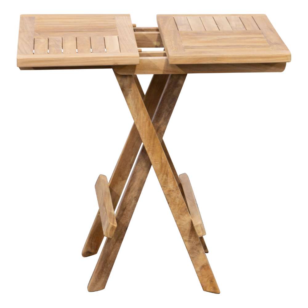 Teak Beistellklapptisch Picknick, quadratisch, 50x50cm