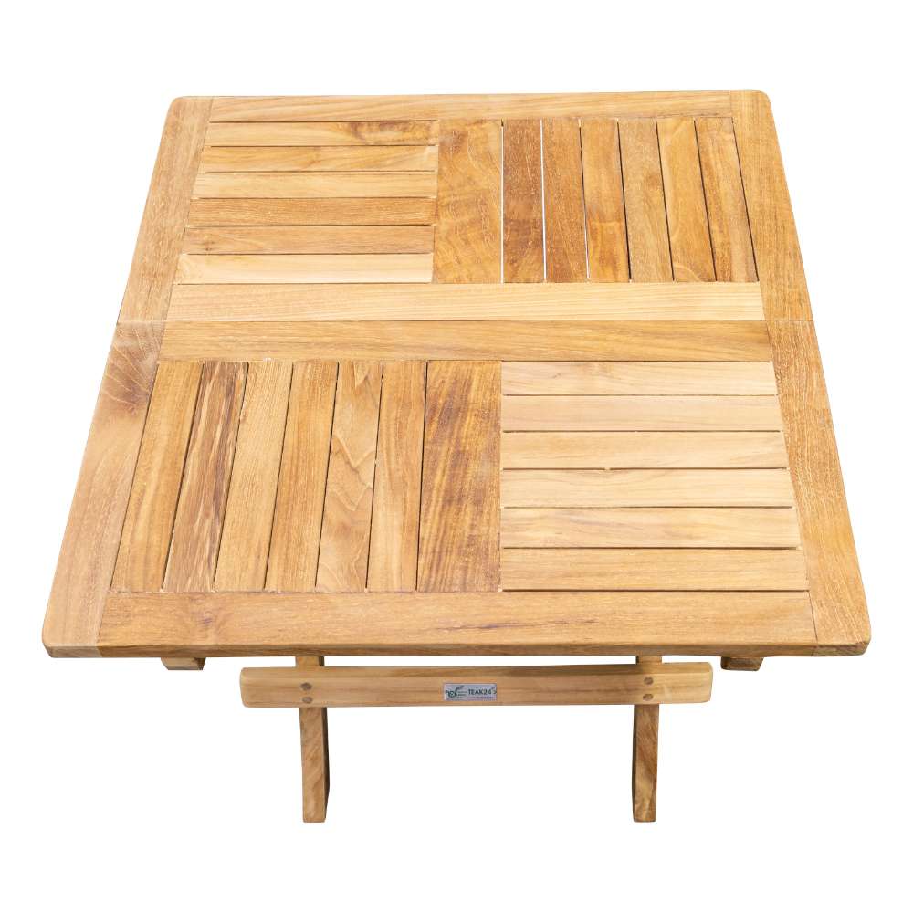 Teak Beistellklapptisch Picknick, quadratisch, 50x50cm