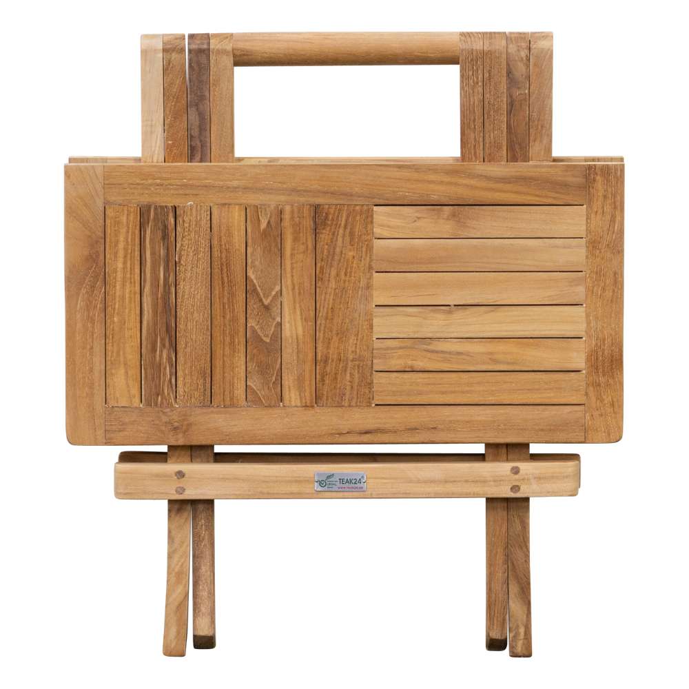 Teak Beistellklapptisch Picknick, quadratisch, 50x50cm