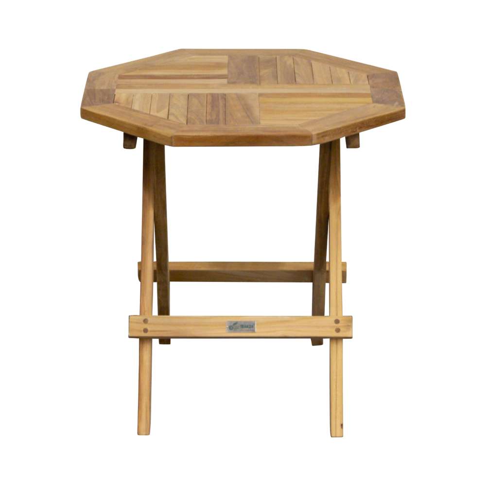 Teak Beistellklapptisch Picknick, achteckig, 50x50cm