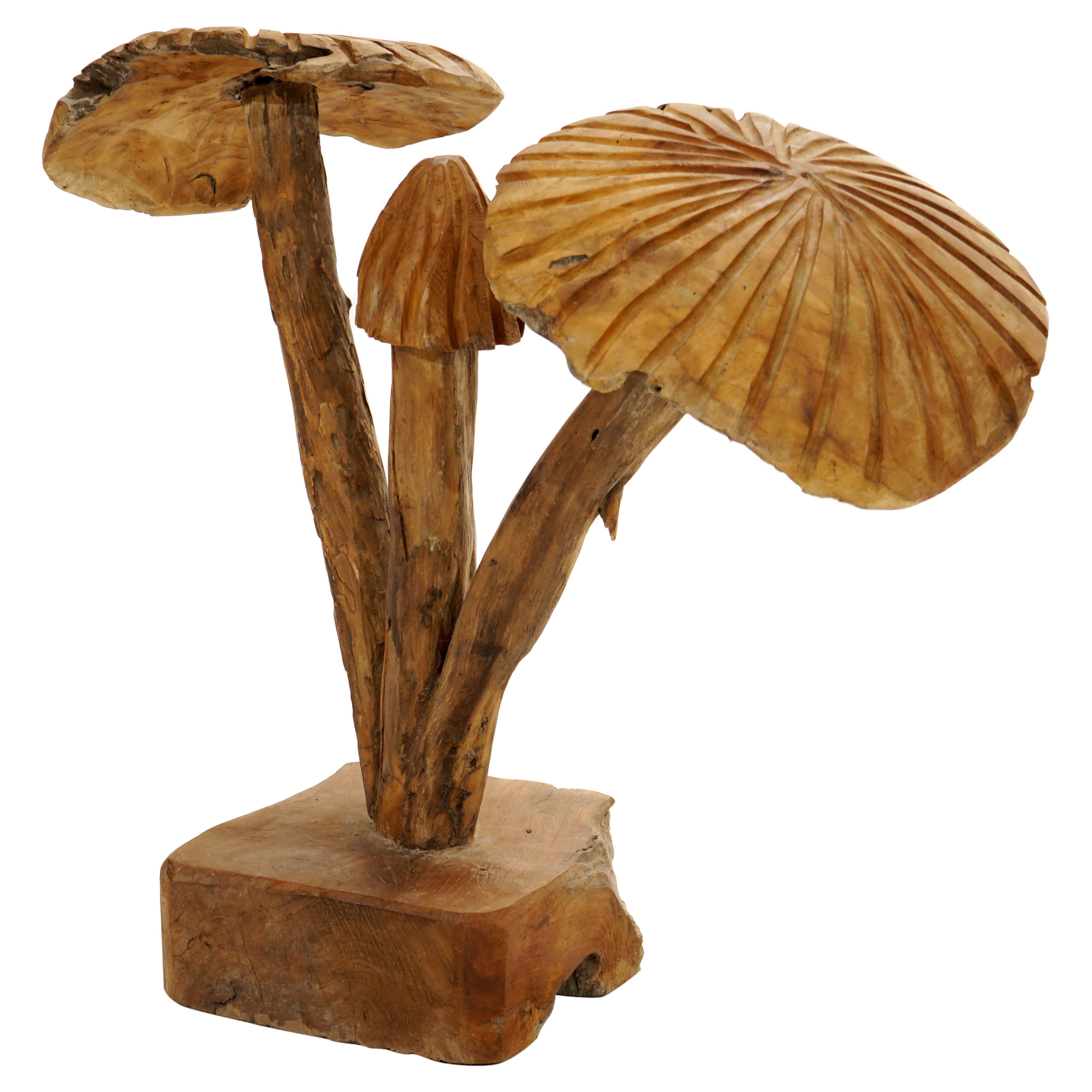 Deko Figur, Pilze auf Holzfuß, 3er Set
