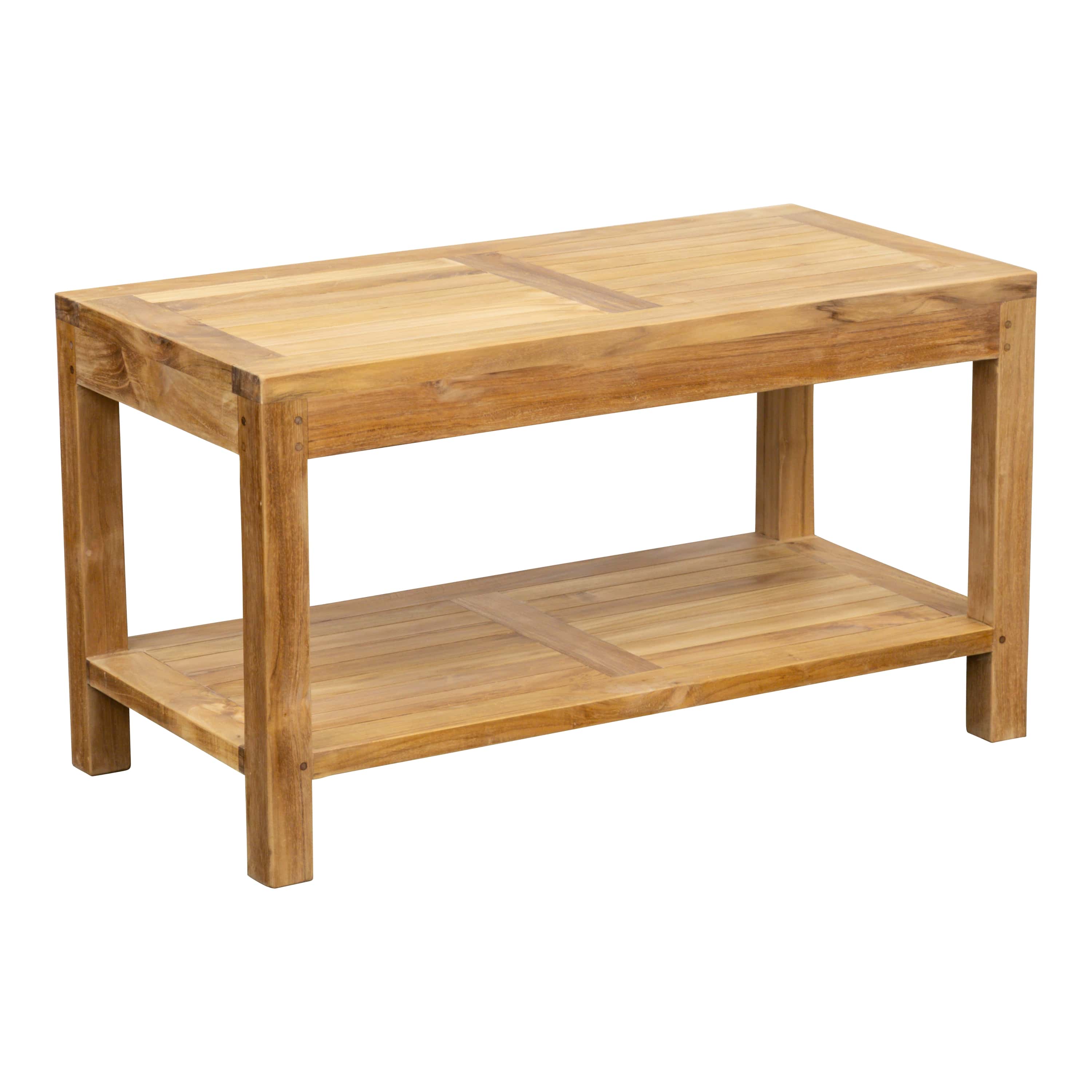 Teak Beistelltisch Bristol m. Ablage, 90x45x50cm