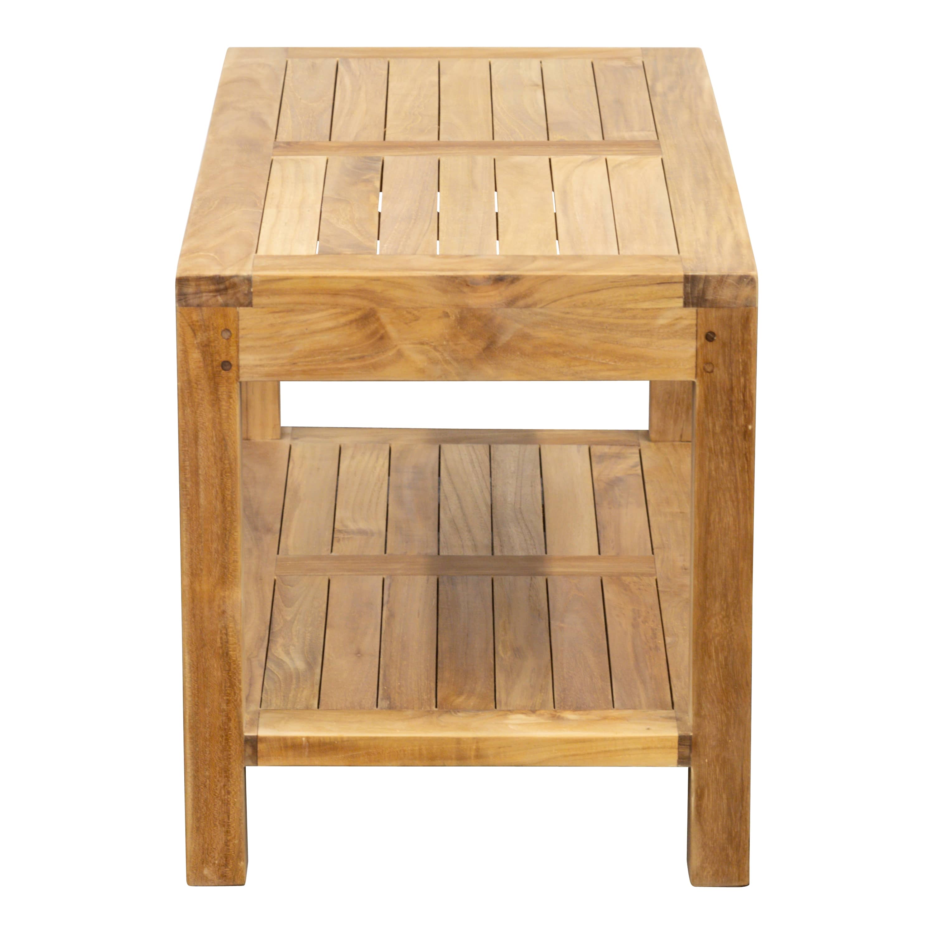 Teak Beistelltisch Bristol m. Ablage, 90x45x50cm