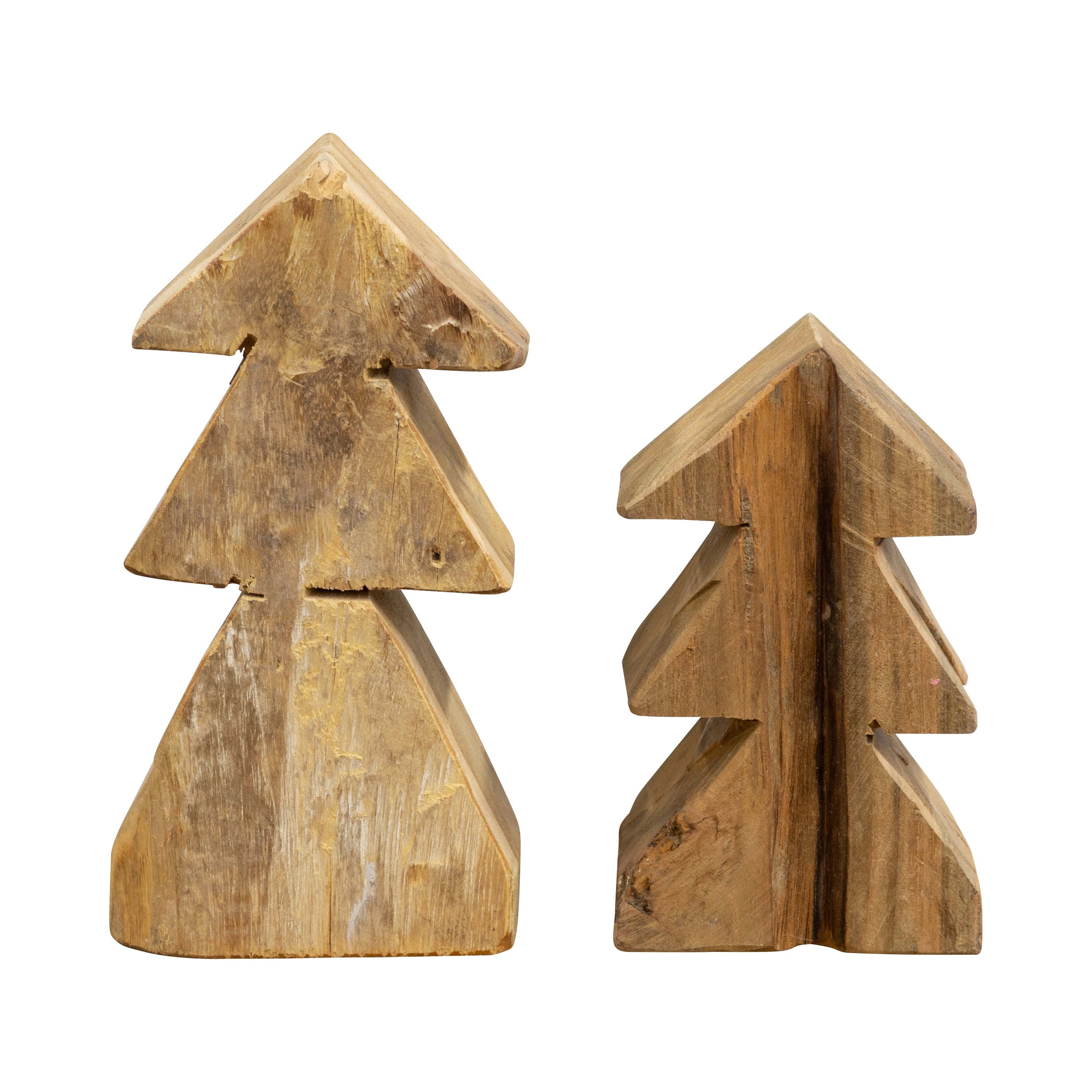 Tannenbaum 2er Set aus Wurzelholz, natur