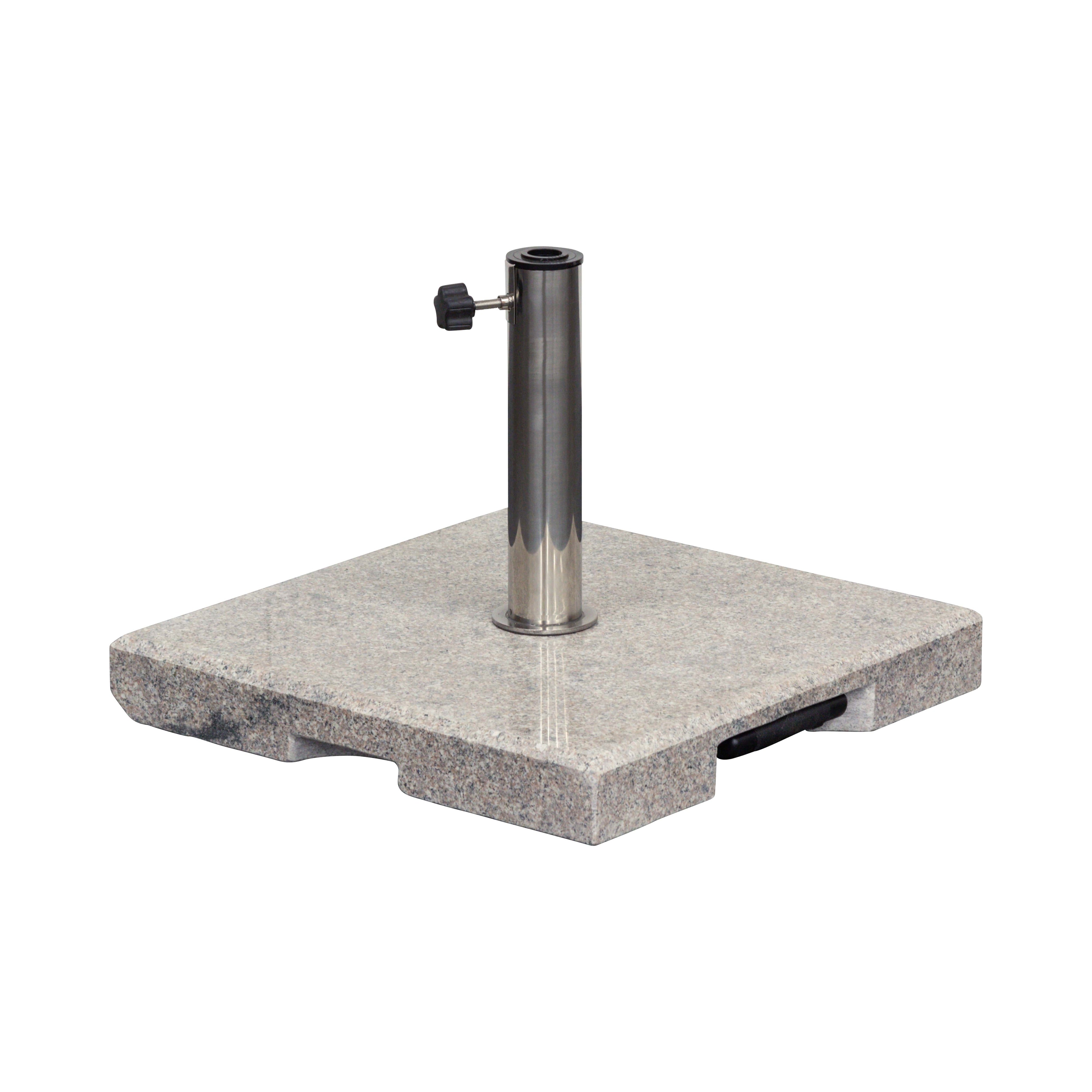 Schirmfuß Granit, 50x50cm, mit Rollen und Komfort Handgriff