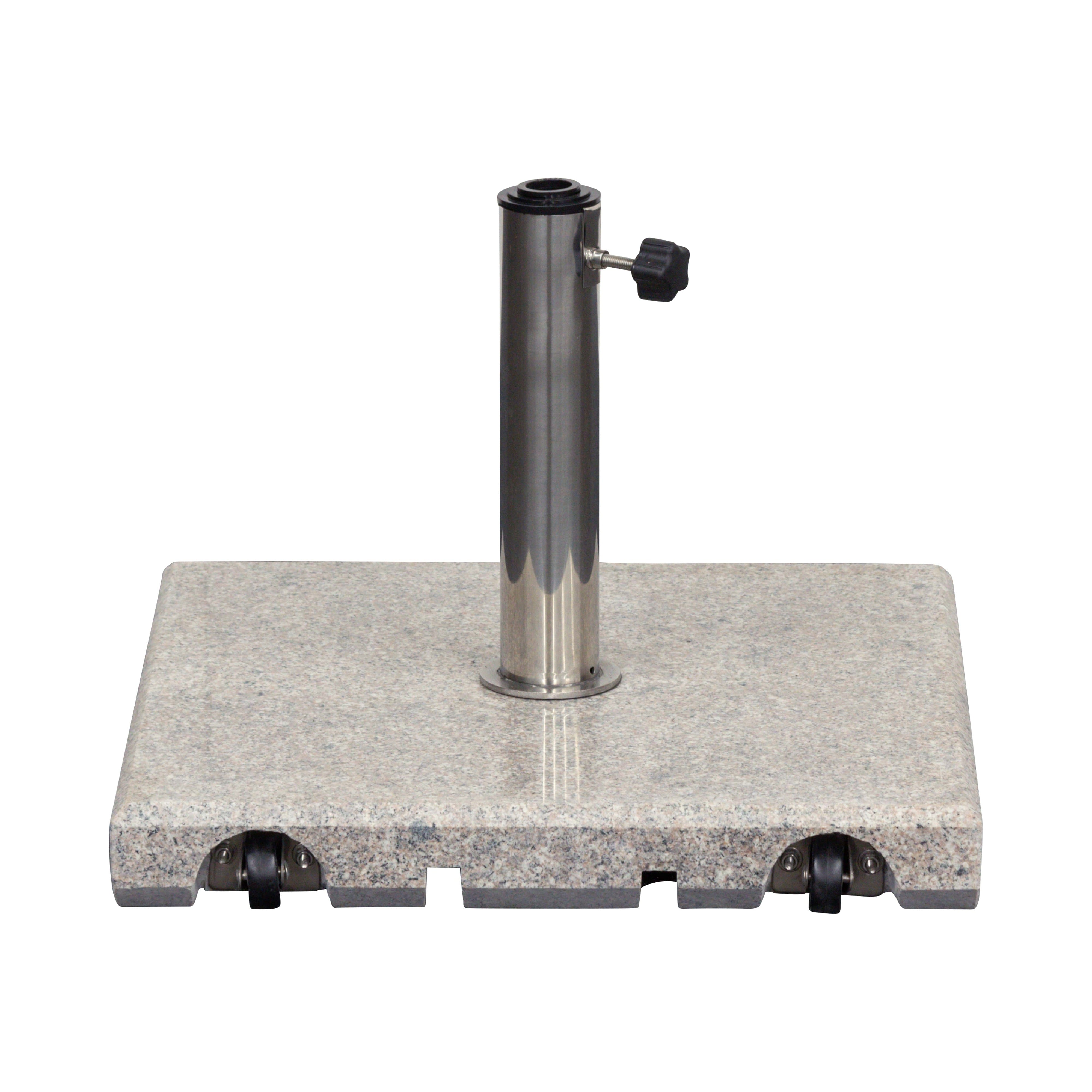 Schirmfuß Granit, 50x50cm, mit Rollen und Komfort Handgriff