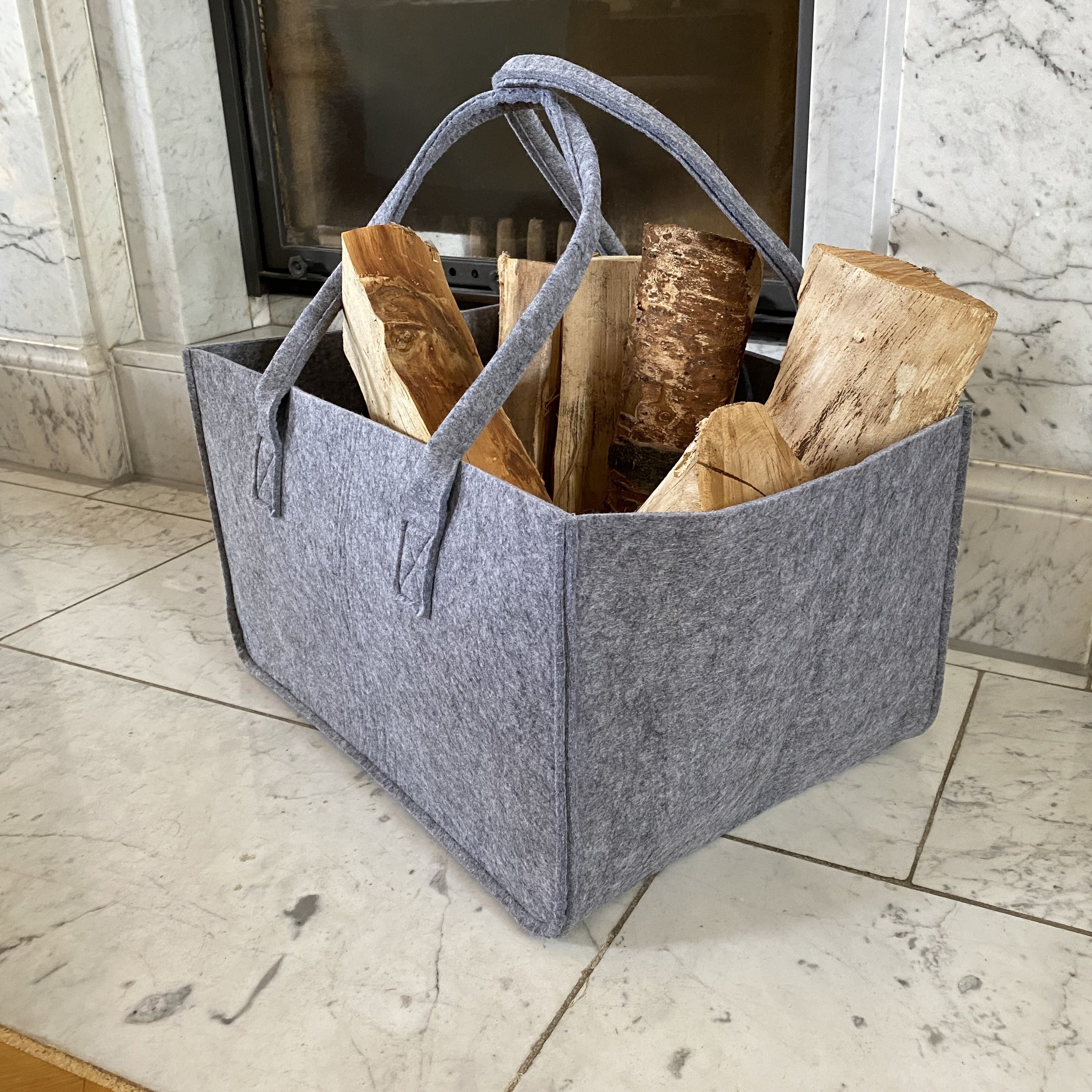 Filztasche mit Griff, dunkelgrau