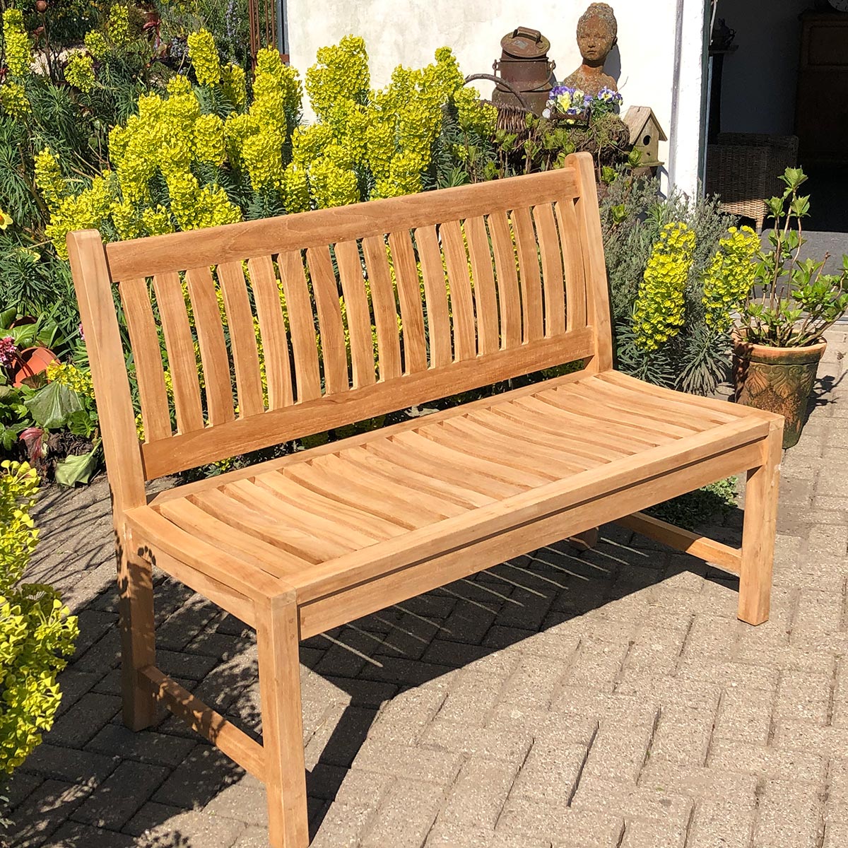 Teak Gartenbank Beaufort ohne Armlehnen, 130 cm