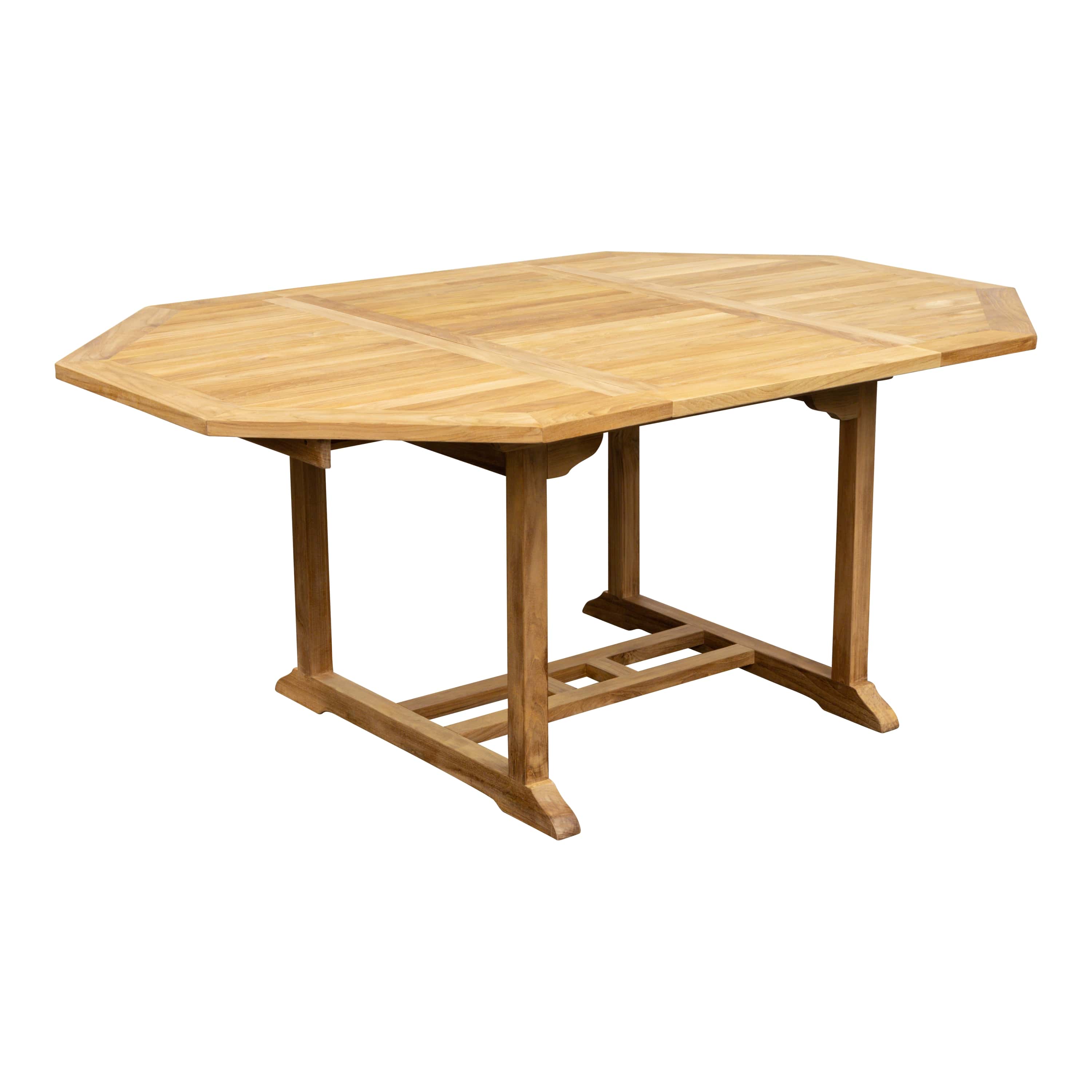 Teak Ausziehtisch Classic - achteckig, 120/180 x 120 cm