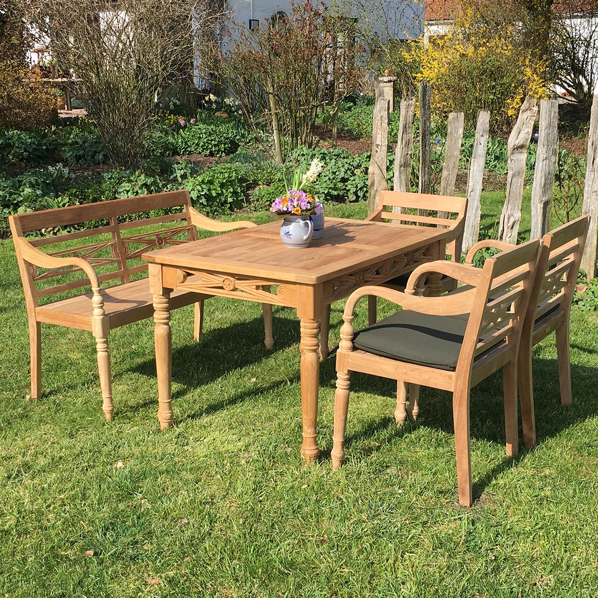 Teak Gartenbank Elegance, 120 cm