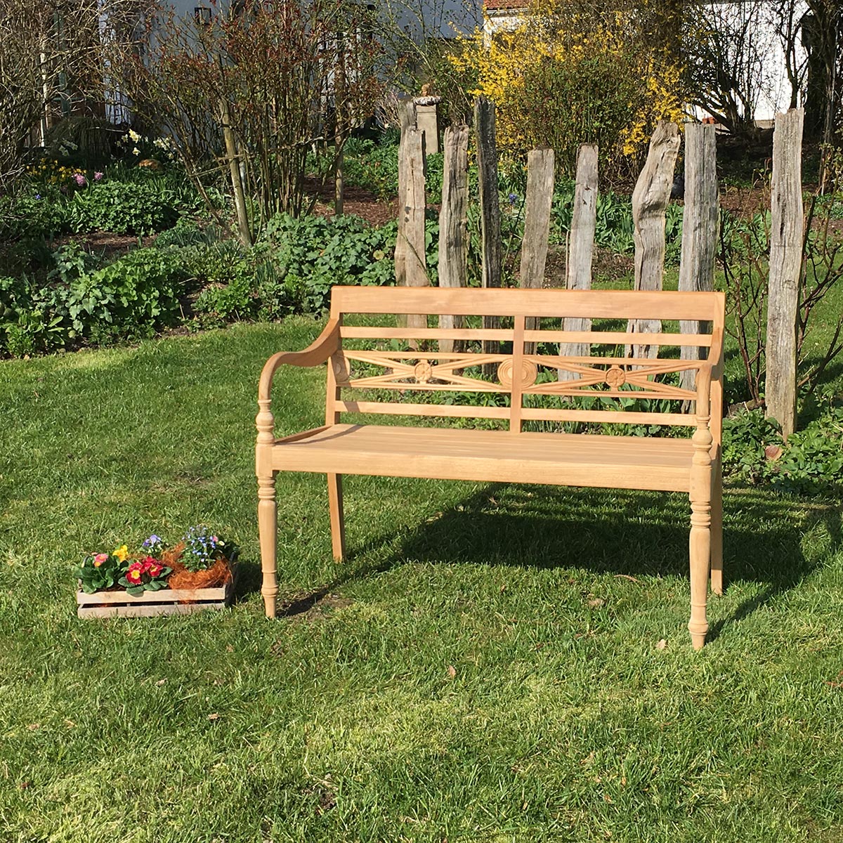 Teak Gartenbank Elegance, 120 cm