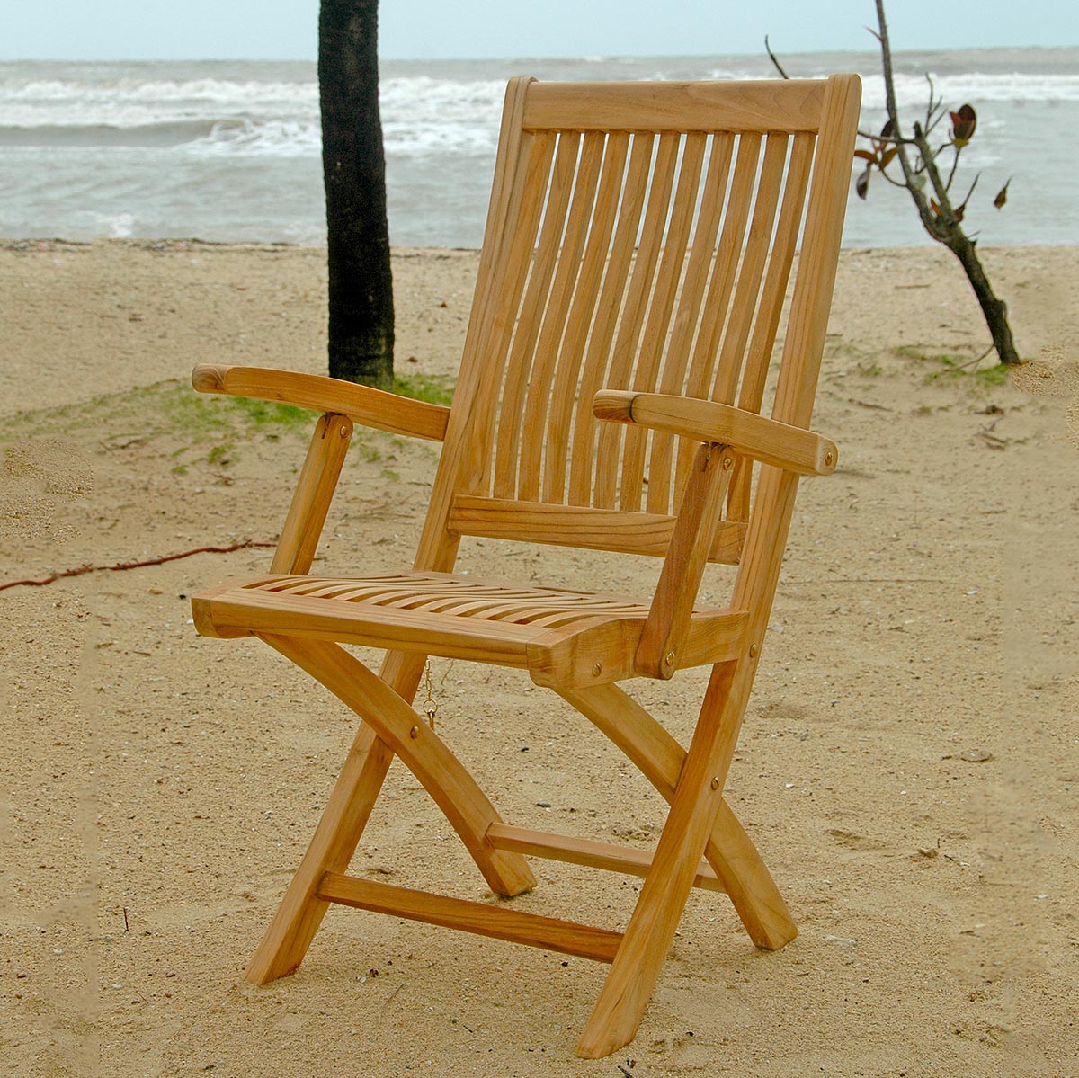 Teak Gartensessel wetterfest Inate, klappbar