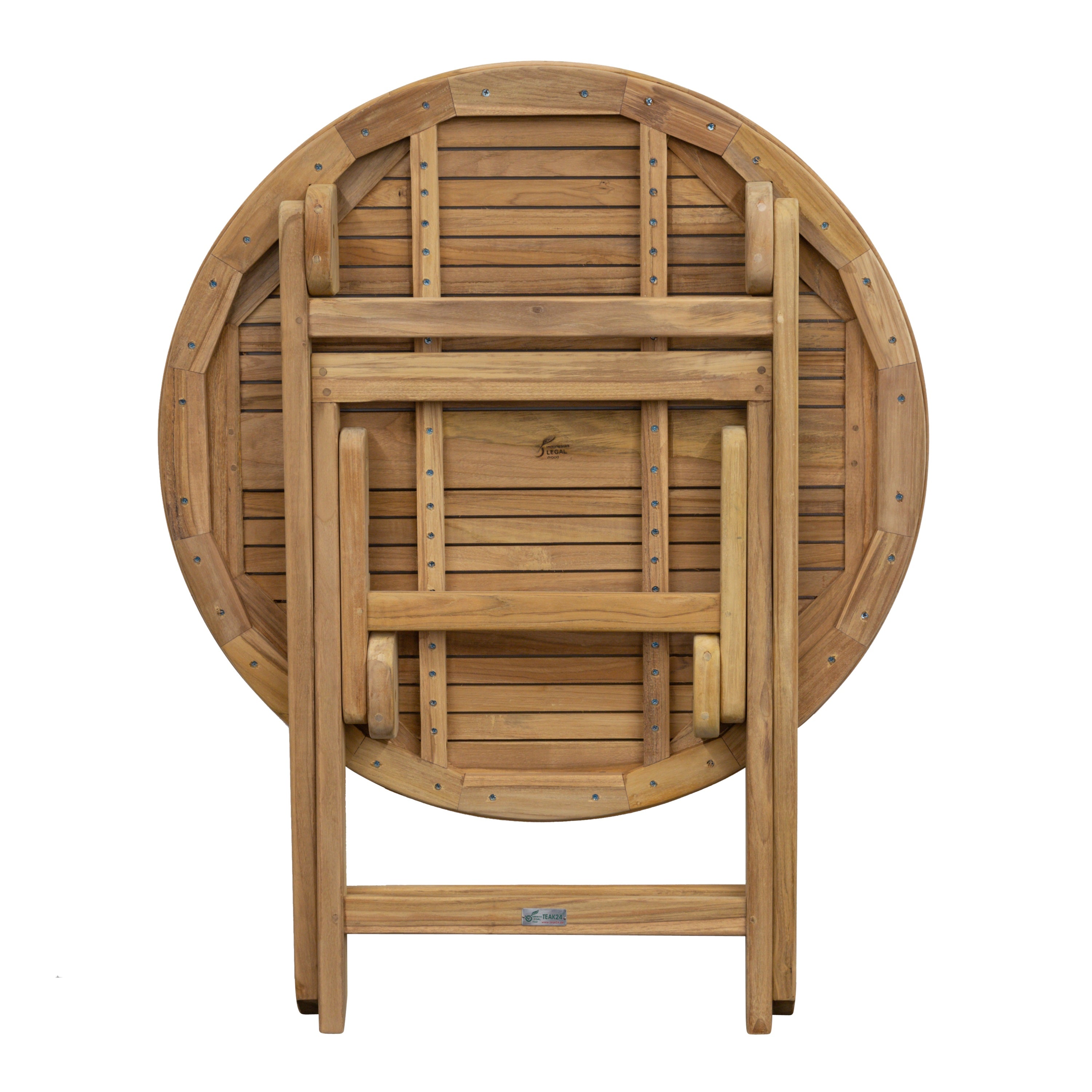 Teak Klapptisch Java, rund, 80cm