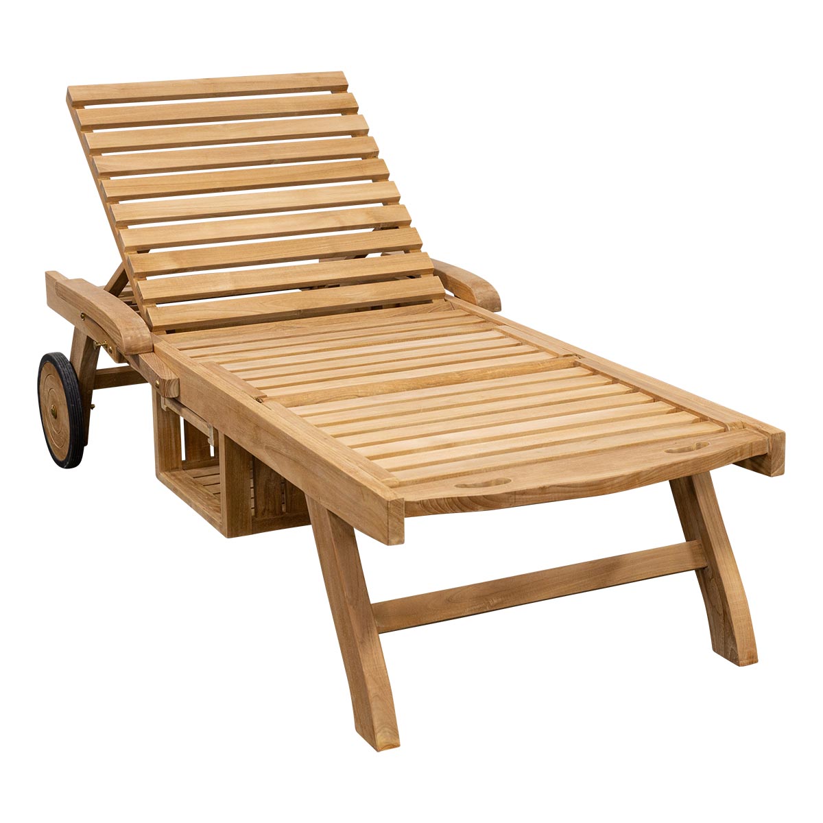 Teak Sonnenliege mit Rollen Haiti