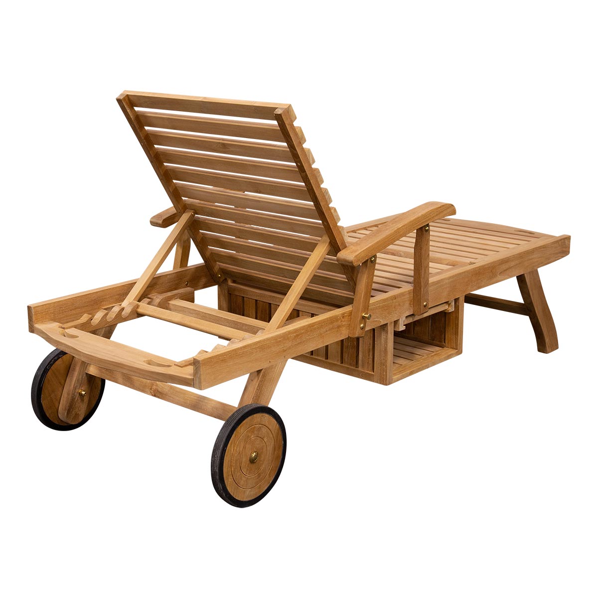 Teak Sonnenliege mit Rollen Haiti