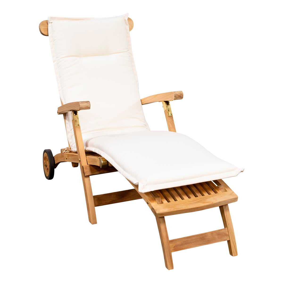 Teak Deckchair Martinique mit Rollen