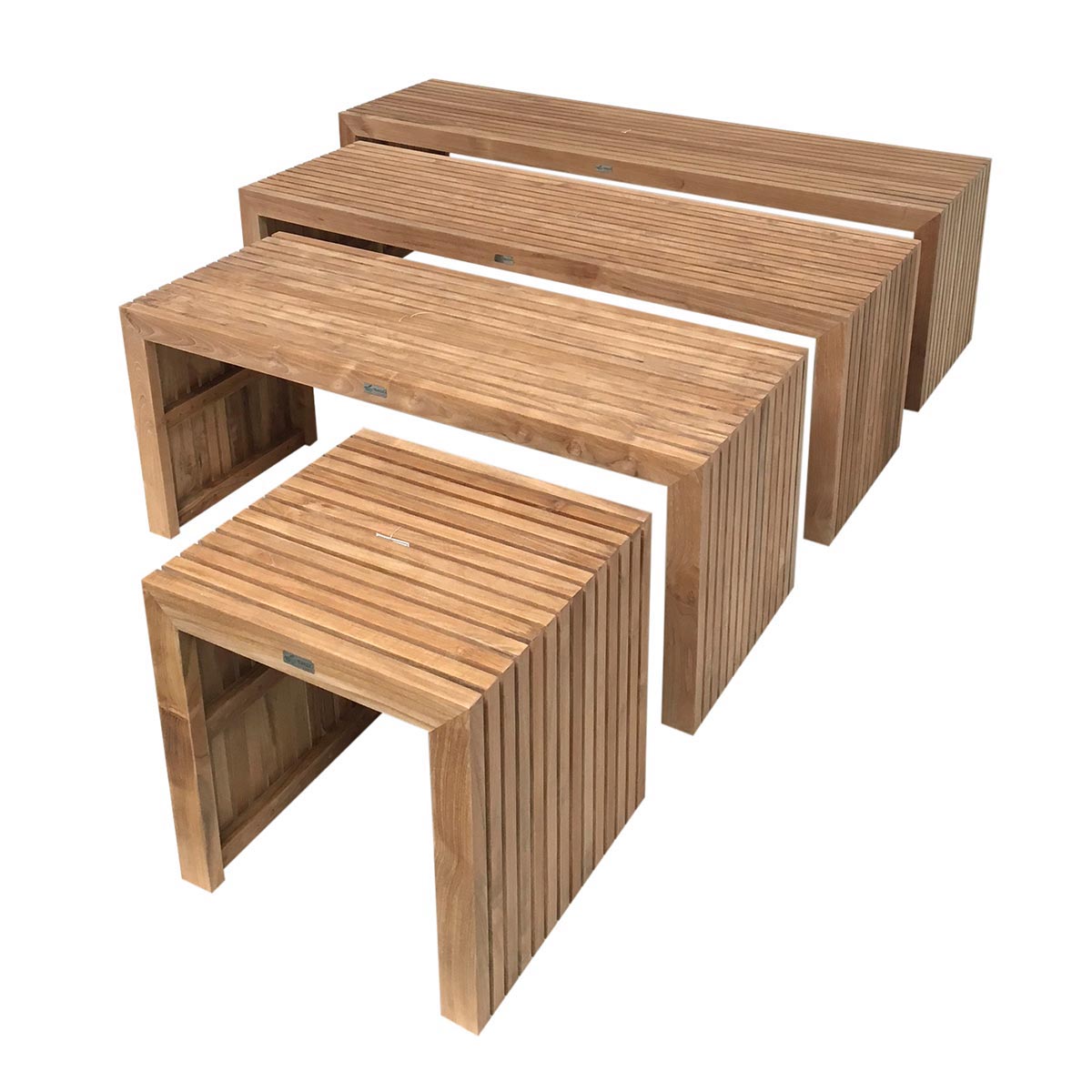 Teak Gartenbank ohne Lehne Sylt, 120 cm